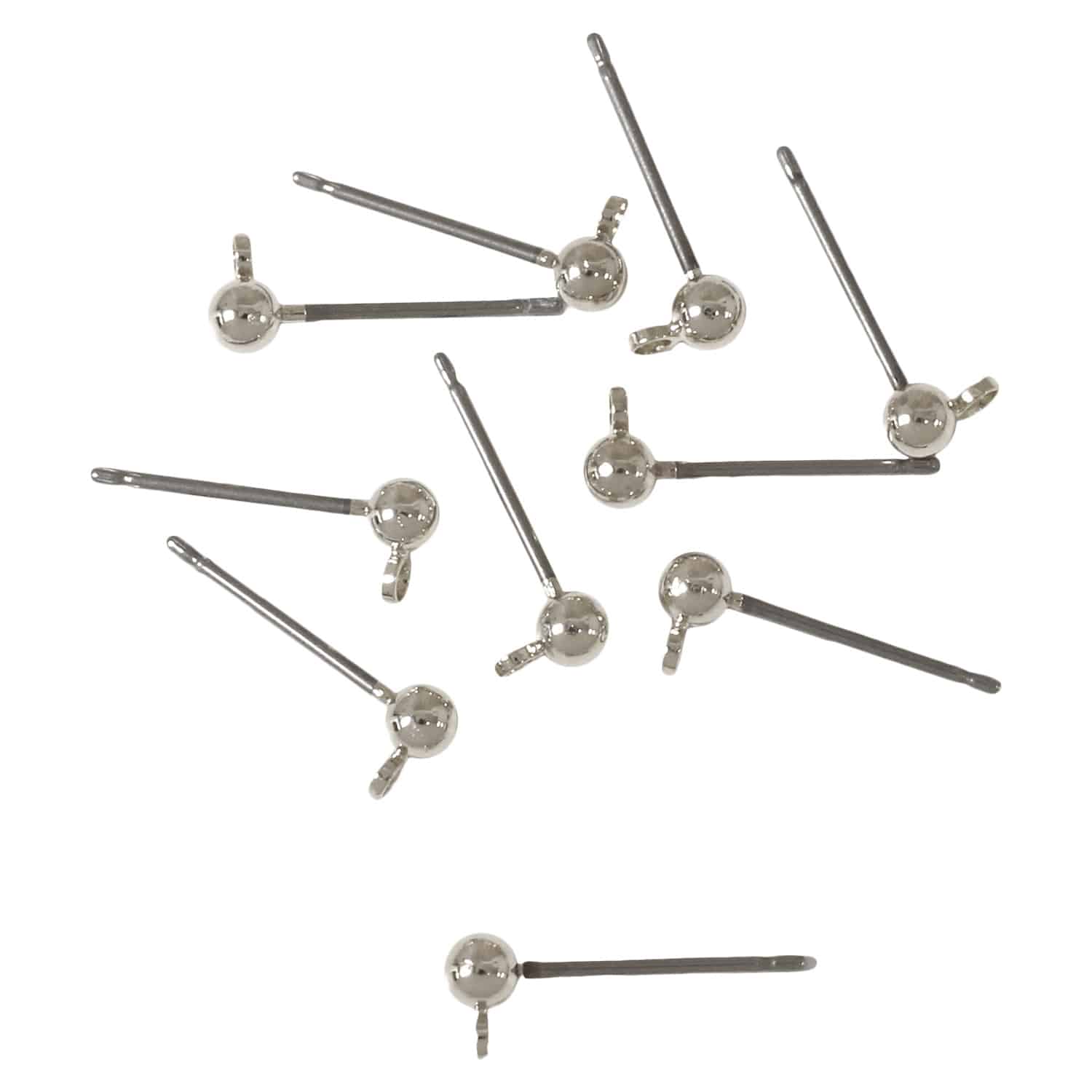 日本紐釦貿易 ニッケルフリー カン付 ピアス 5組 シルバー KE1503-S （ご注文単位1束）【直送品】