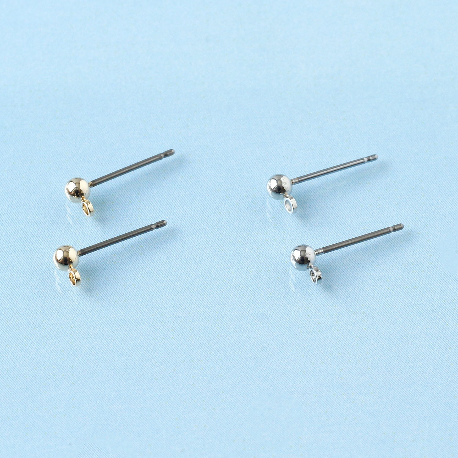 日本紐釦貿易 ニッケルフリー カン付 ピアス 5組 シルバー KE1503-S (ご注文単位1束)【直送品】