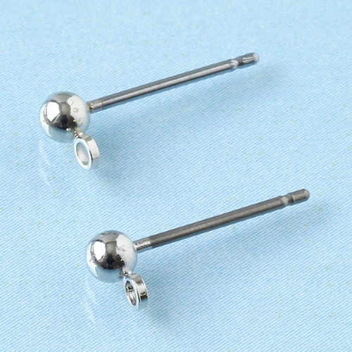 日本紐釦貿易 ニッケルフリー カン付 ピアス 5組 シルバー KE1503-S (ご注文単位1束)【直送品】