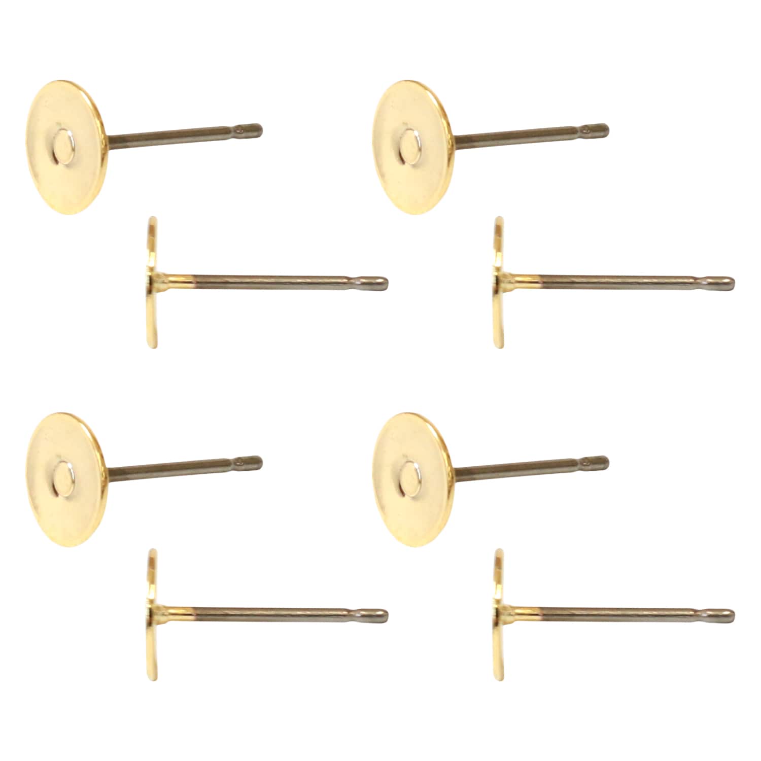日本紐釦貿易 ニッケルフリー 台付 ピアス 5組 ゴールド KE1504-G （ご注文単位1束）【直送品】