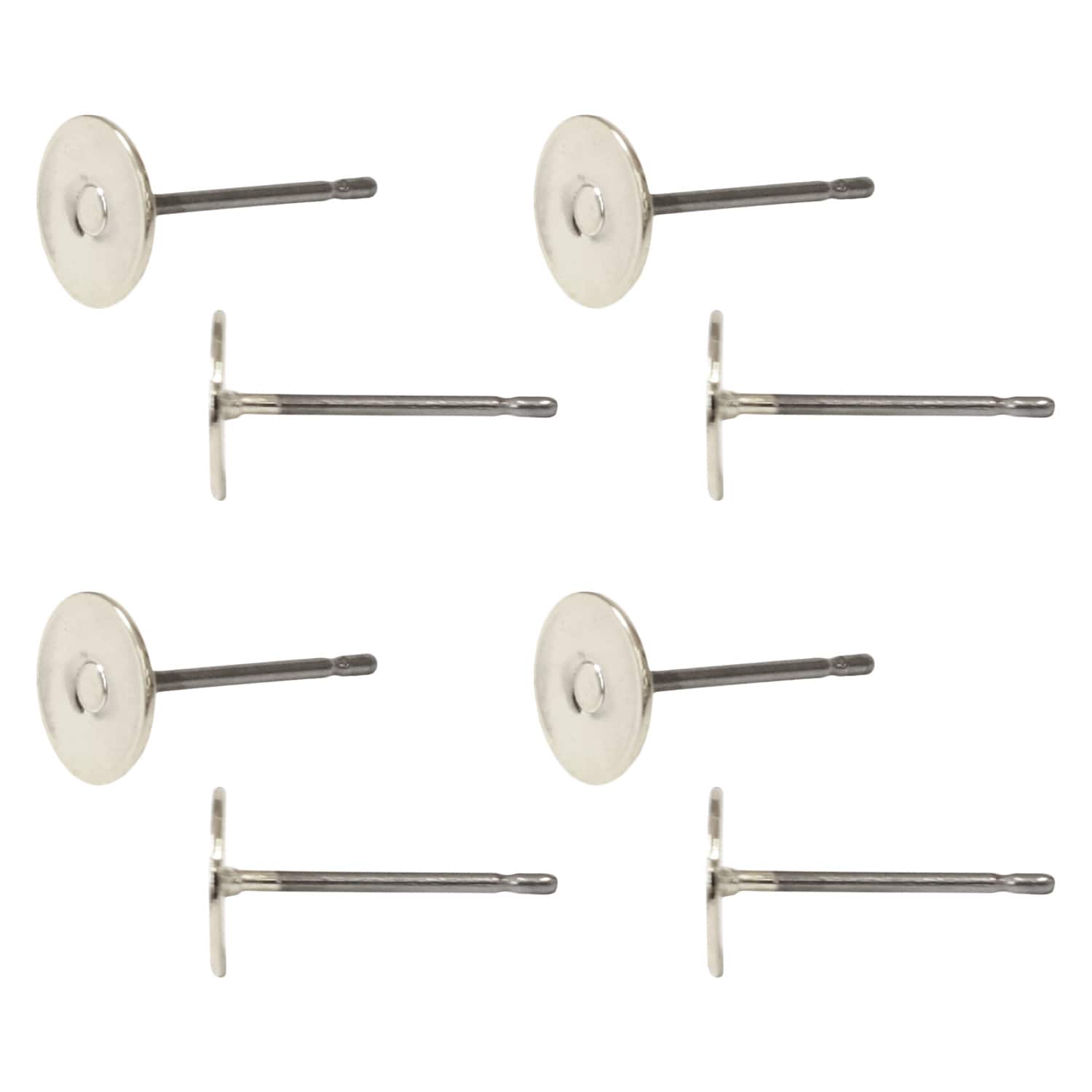 日本紐釦貿易 ニッケルフリー 台付 ピアス 5組 シルバー KE1504-S （ご注文単位1束）【直送品】