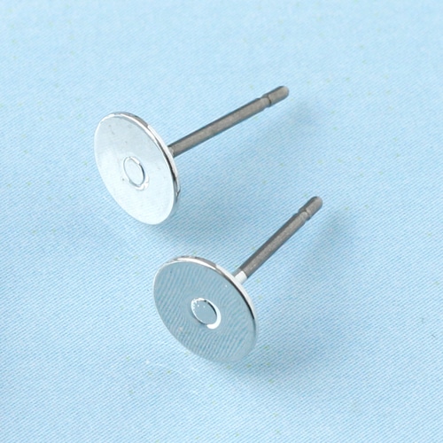 日本紐釦貿易 ニッケルフリー 台付 ピアス 5組 シルバー KE1504-S (ご注文単位1束)【直送品】