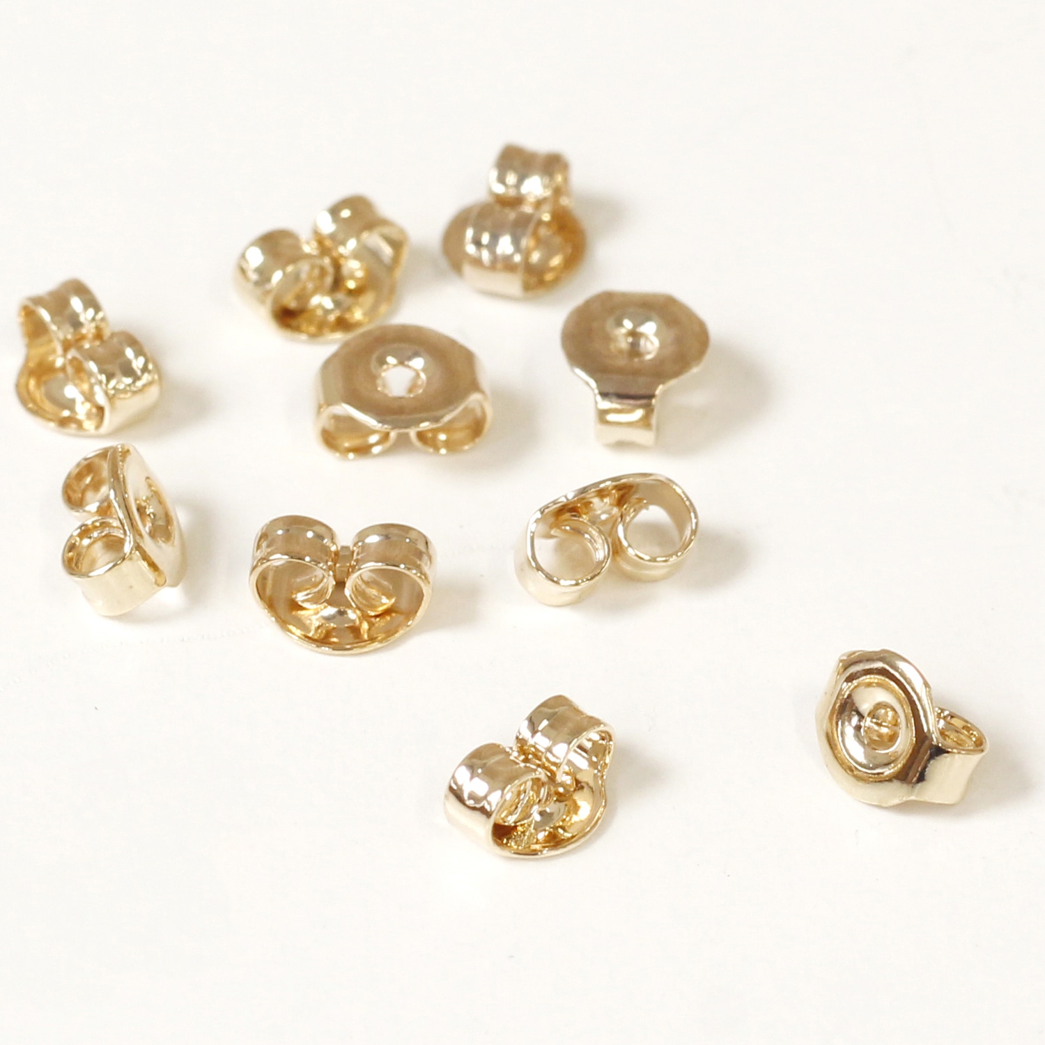 日本紐釦貿易 ニッケルフリー ピアスキャッチ 10組 ゴールド KE1505-G (ご注文単位1束)【直送品】