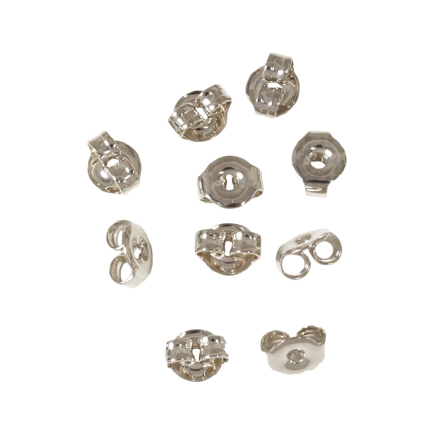 日本紐釦貿易 ニッケルフリー ピアスキャッチ 10組 シルバー KE1505-S （ご注文単位1束）【直送品】