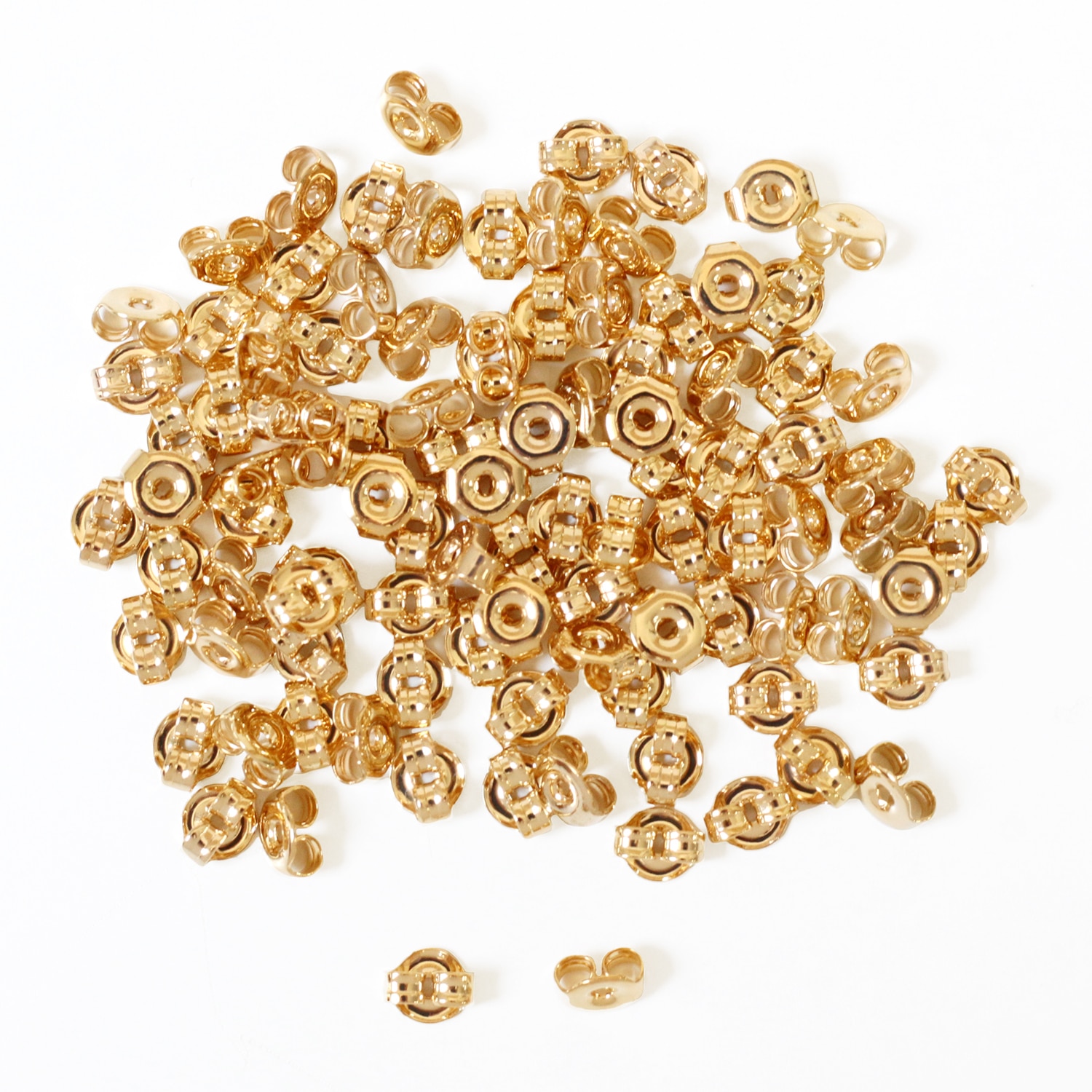 日本紐釦貿易 ニッケルフリー ピアスキャッチ 50組 ゴールド KE1505-G-50 （ご注文単位1束）【直送品】