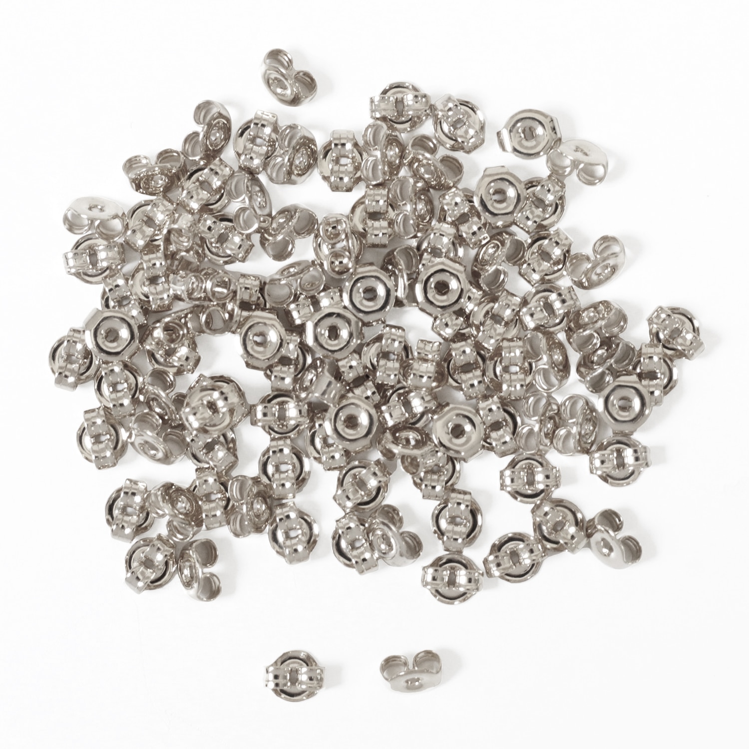 日本紐釦貿易 ニッケルフリー ピアスキャッチ 50組 シルバー KE1505-S-50 （ご注文単位1束）【直送品】