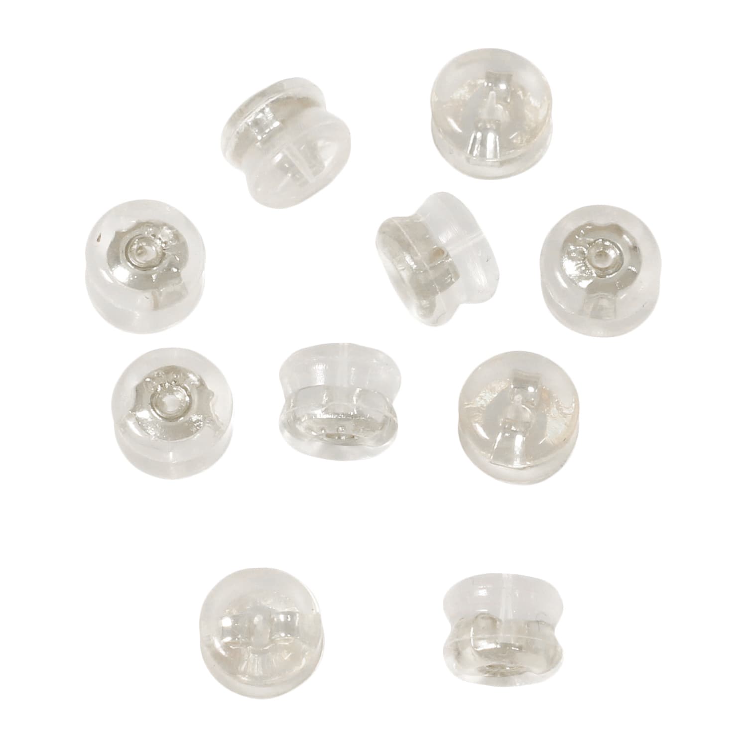 日本紐釦貿易 ダブルキャッチ ピアスキャッチ 溝付 大 ダイヤ型 5組 シルバー KE1508-S （ご注文単位1束）【直送品】