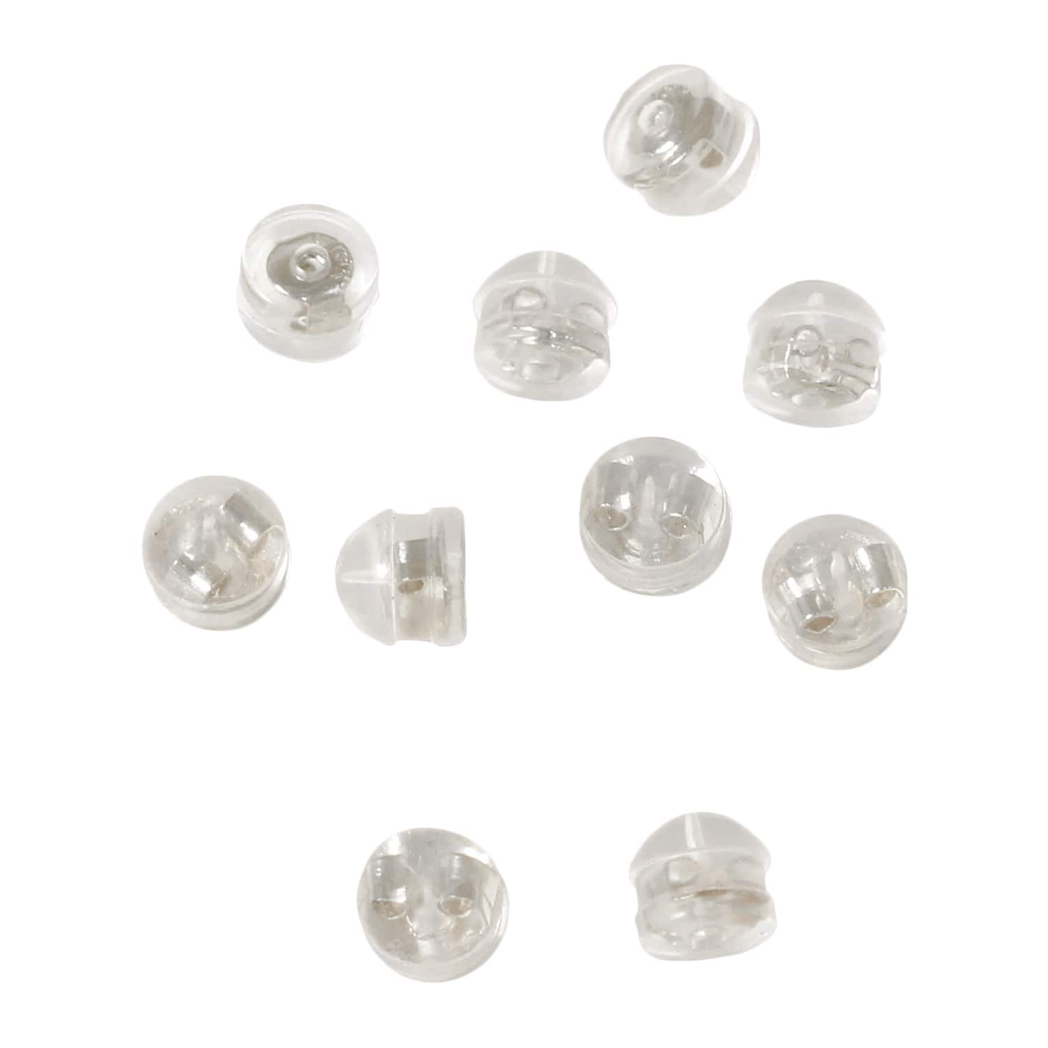 日本紐釦貿易 ダブルキャッチ ピアスキャッチ 溝付 小 ドーム型 5組 シルバー KE1509-S （ご注文単位1束）【直送品】