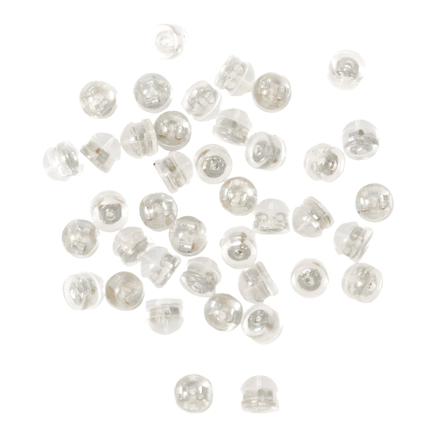 日本紐釦貿易 ダブルキャッチ ピアスキャッチ 溝付 小 ドーム型 20組 シルバー KE1509-S-20 （ご注文単位1束）【直送品】