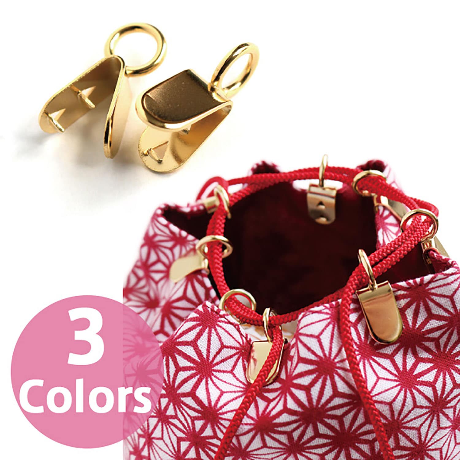 日本紐釦貿易 金属製コキ くわえカン ラウンド大 10個入 M112 ゴールド (ご注文単位1束)【直送品】