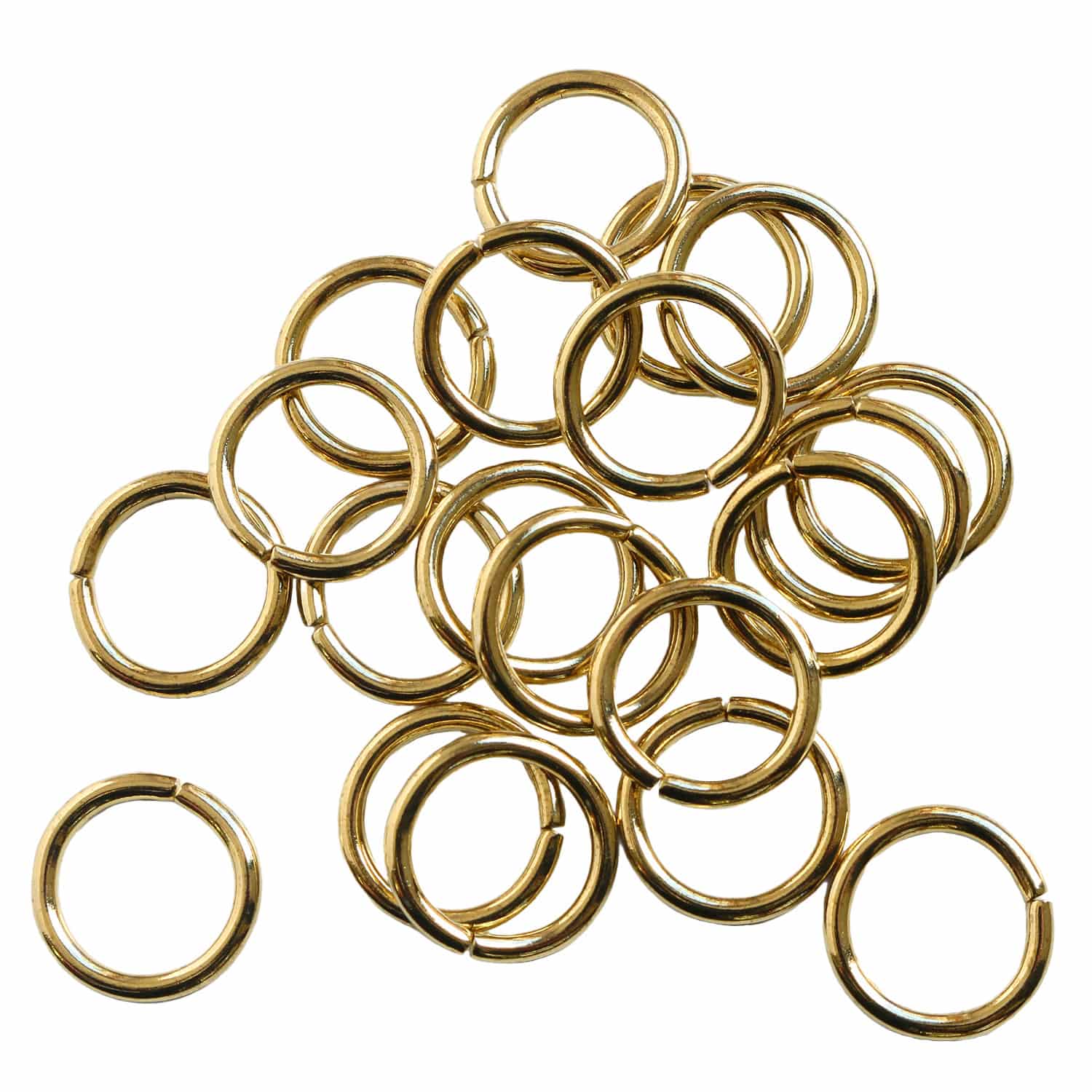 日本紐釦貿易 丸リング 内径15mm 20個入 ゴールド S26-1 （ご注文単位1束）【直送品】
