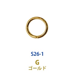 日本紐釦貿易 丸リング 内径15mm 20個入 ゴールド S26-1 (ご注文単位1束)【直送品】