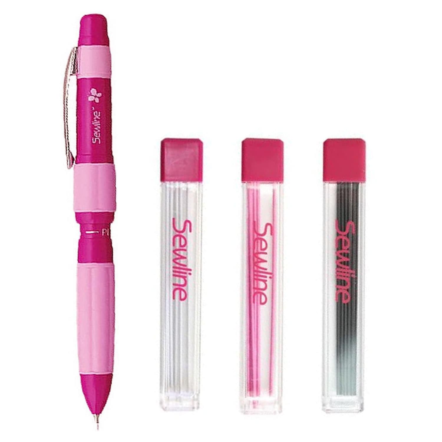 日本紐釦貿易 Sewline ソーライン トリオカラーズ 3色シャープペンシル 替芯（黒・白・ピンク）3色セット （ご注文単位1セット）【直送品】