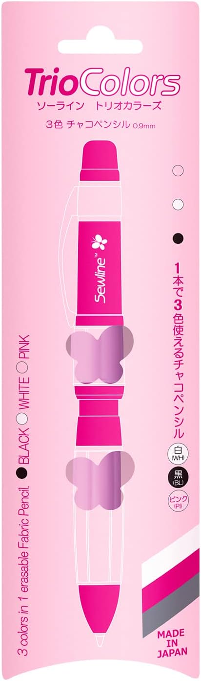 日本紐釦貿易 Sewline ソーライン トリオカラーズ 3色シャープペンシル 替芯(黒・白・ピンク)3色セット (ご注文単位1セット)【直送品】