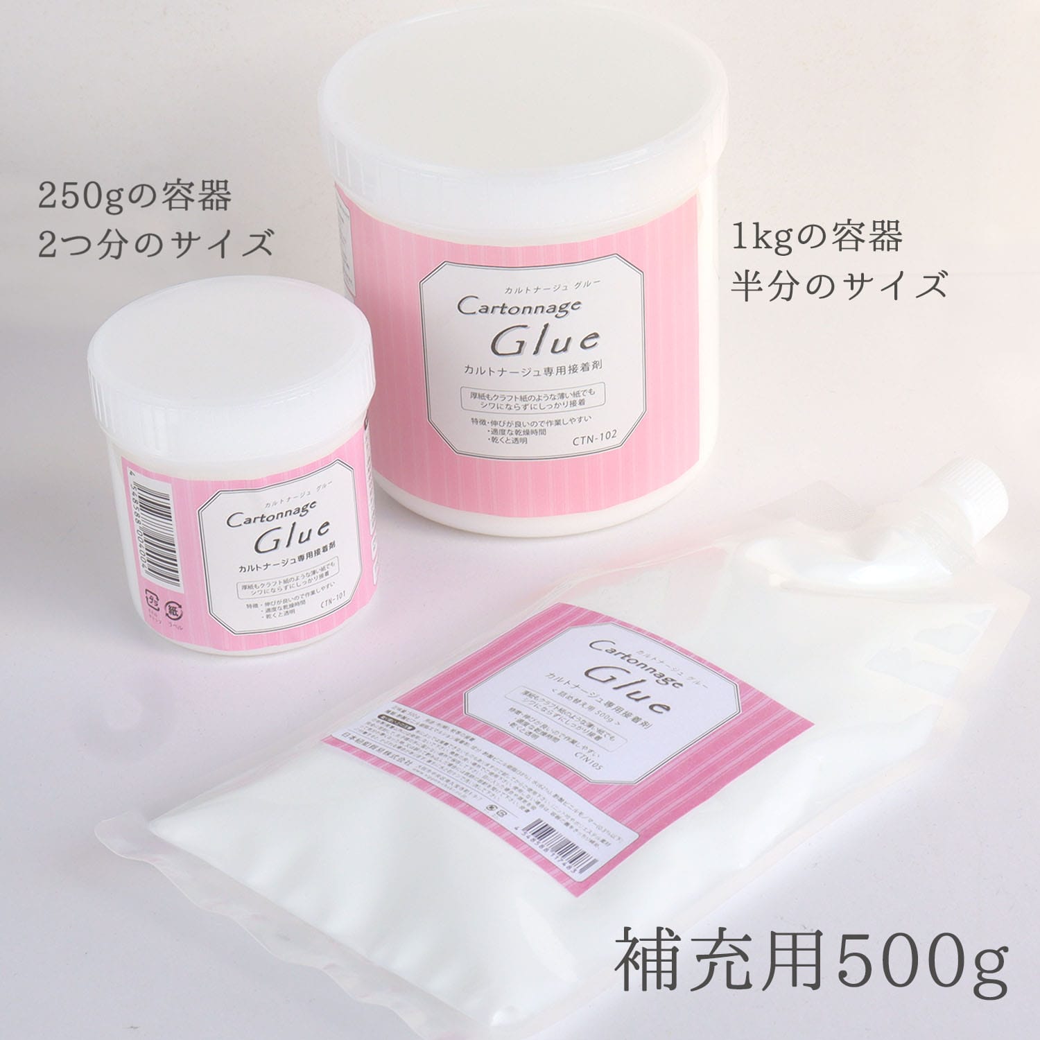 日本紐釦貿易 カルトナージュグルー 詰め替え用 500g CTN105 （ご注文単位1個）【直送品】