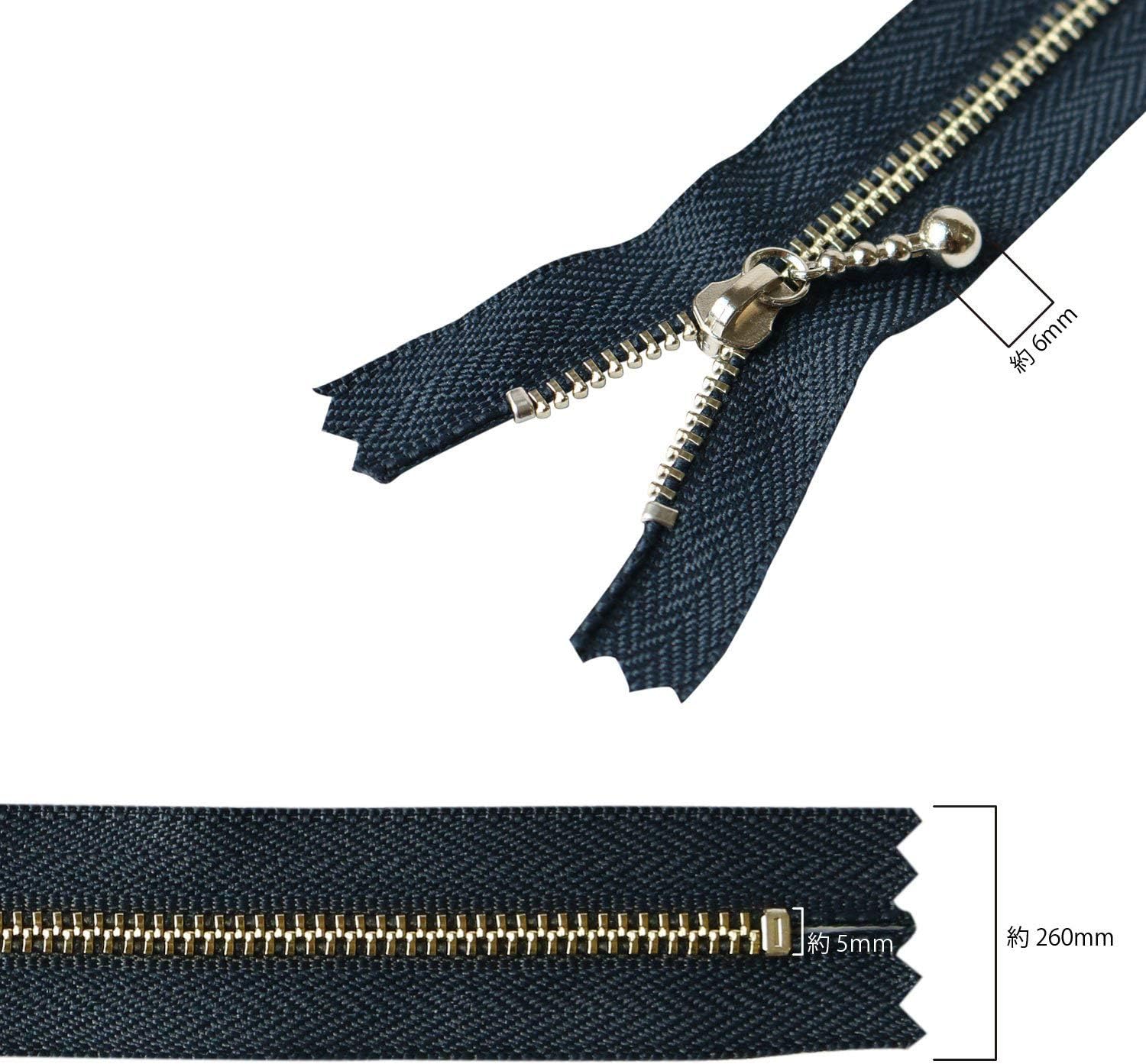 日本紐釦貿易 Y.K.K 玉付きファスナー シルバー 10cm 各1本10色セット 3N10-10MIX (ご注文単位1束)【直送品】