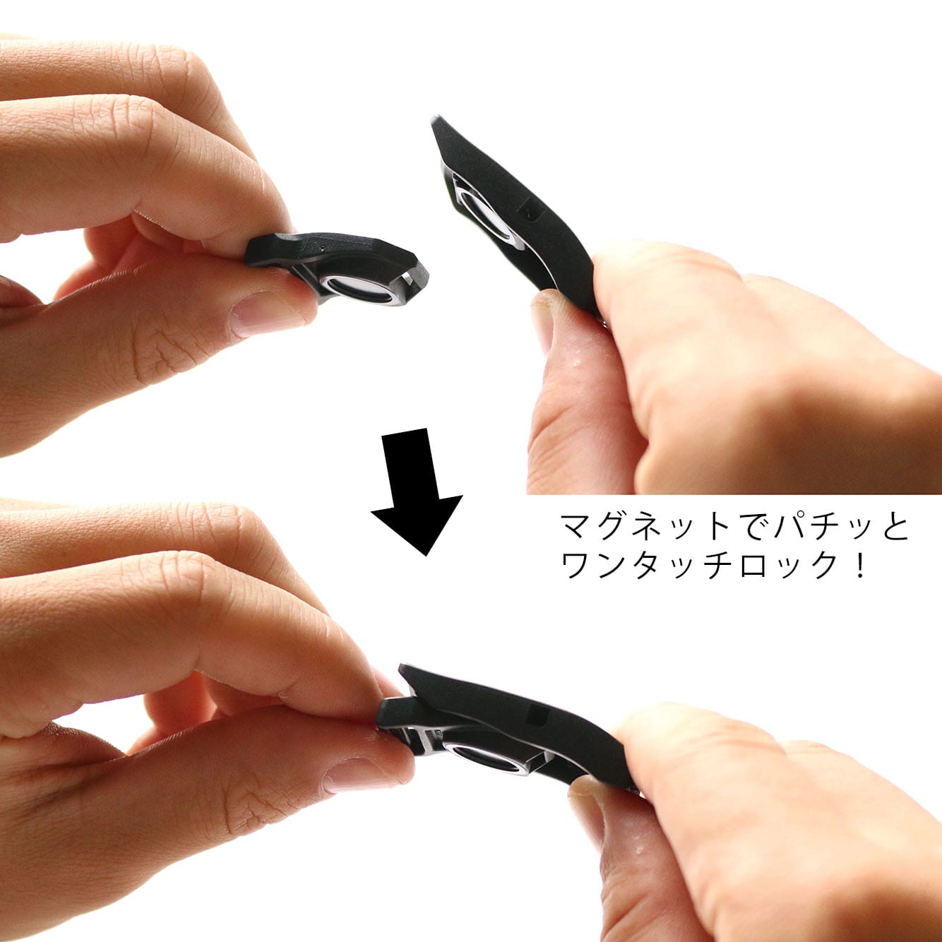 日本紐釦貿易 Y.K.K フックマグネット式バックルパーツ 黒 20mm幅対応 LB20MX-580 （ご注文単位1個）【直送品】