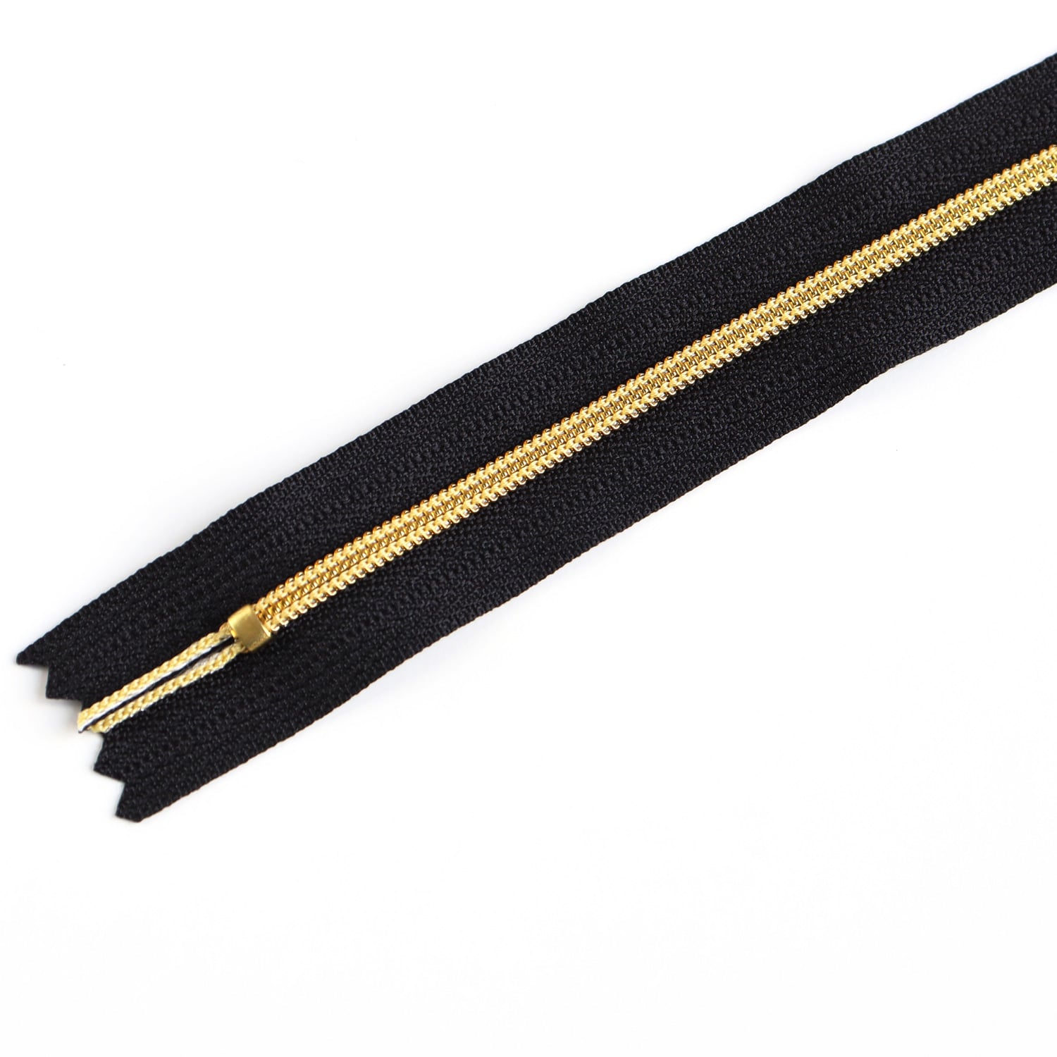 日本紐釦貿易 Y.K.K メタリオンファスナー 3C 20cm黒/ゴールド 3本入 3CM20-1G （ご注文単位1束）【直送品】
