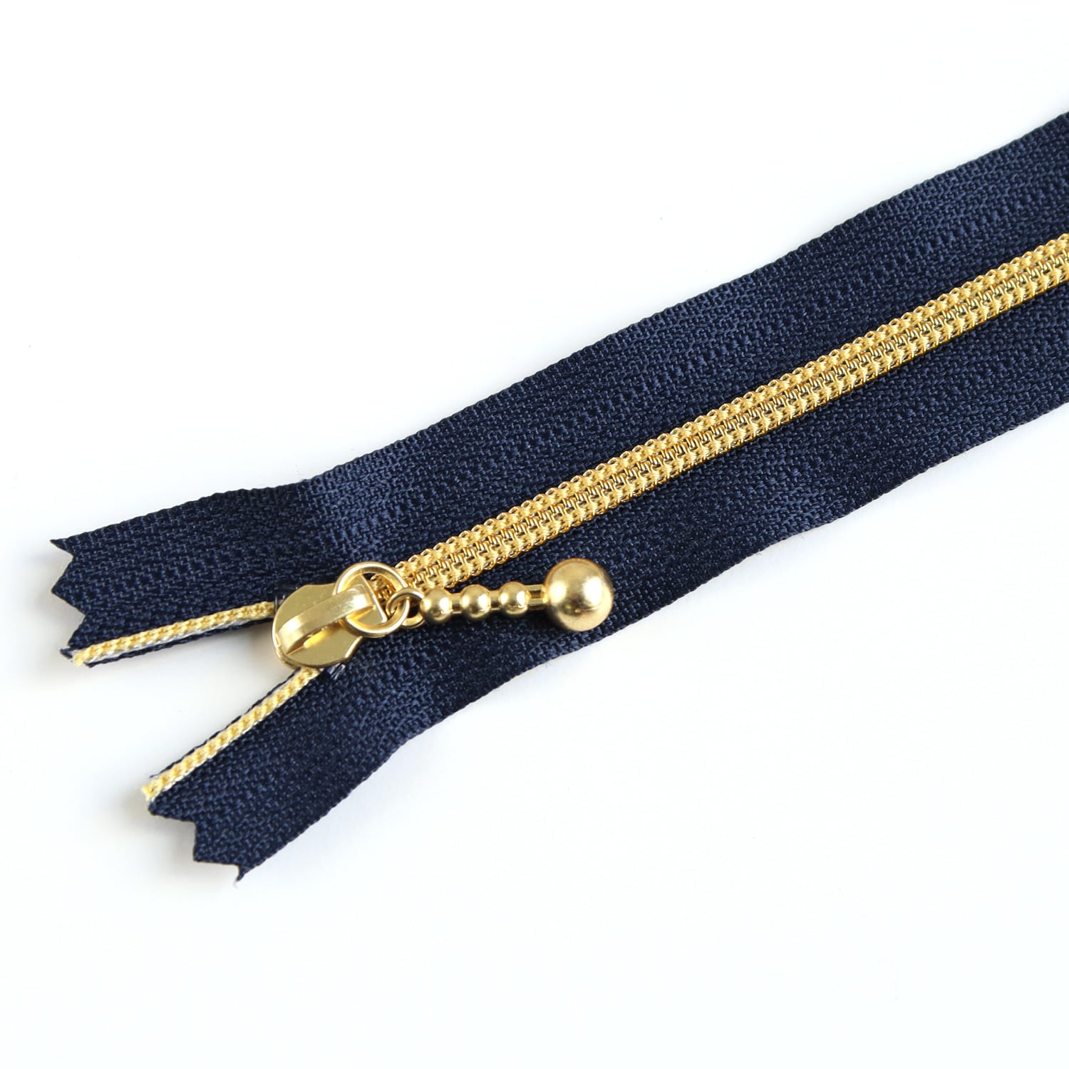 日本紐釦貿易 Y.K.K メタリオンファスナー 3C 20cm紺/ゴールド 3本入 3CM20-3G (ご注文単位1束)【直送品】