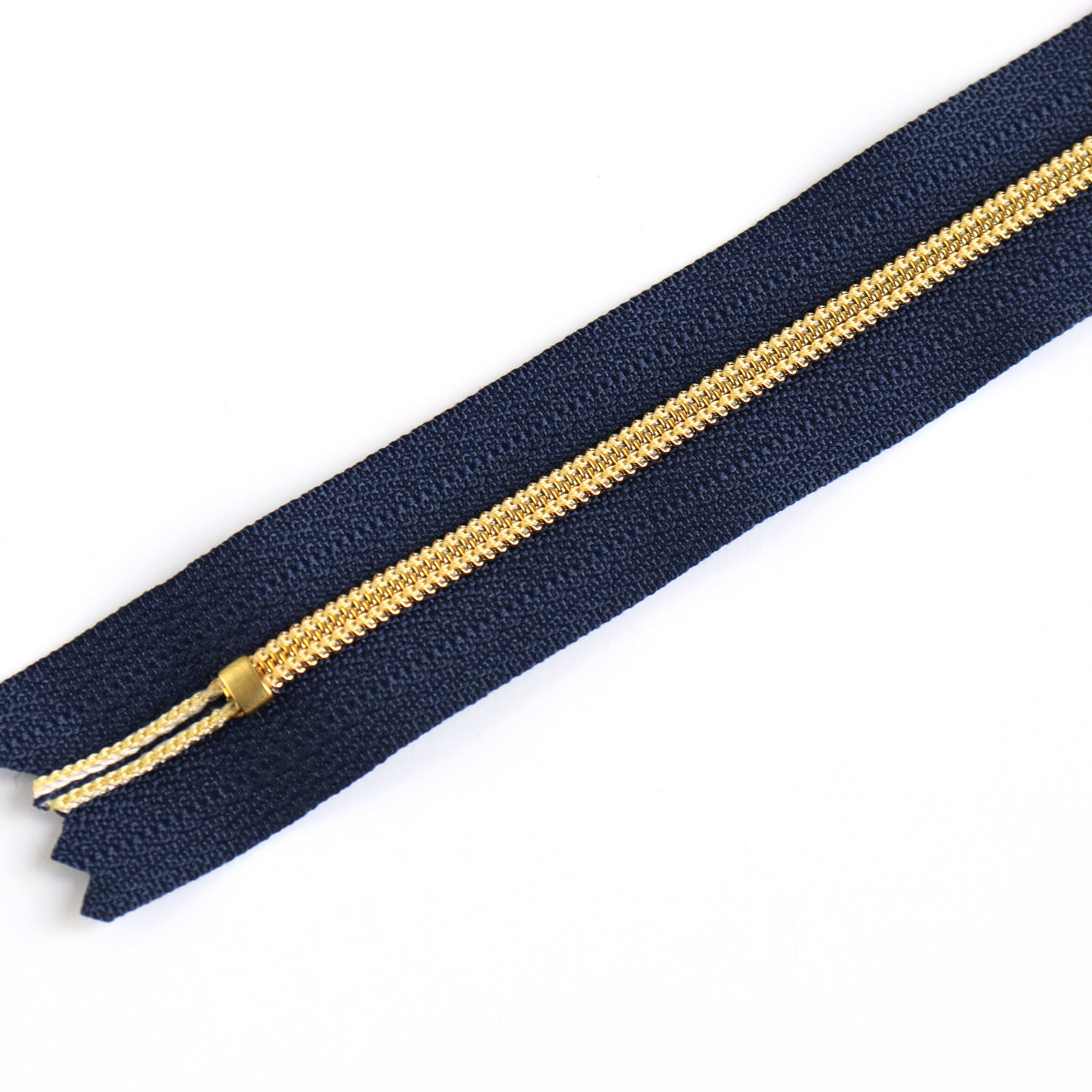 日本紐釦貿易 Y.K.K メタリオンファスナー 3C 20cm紺/ゴールド 3本入 3CM20-3G (ご注文単位1束)【直送品】