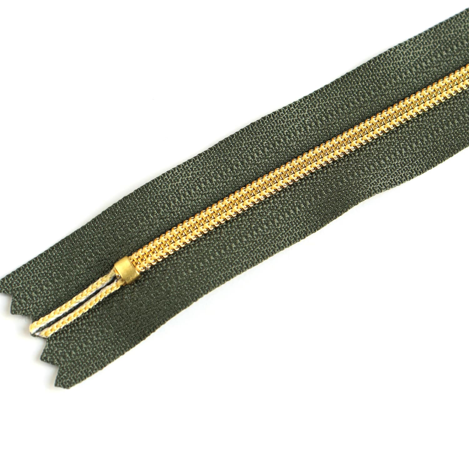 日本紐釦貿易 Y.K.K メタリオンファスナー 3C 20cmグリーン/ゴールド 3本入 3CM20-4G (ご注文単位1束)【直送品】