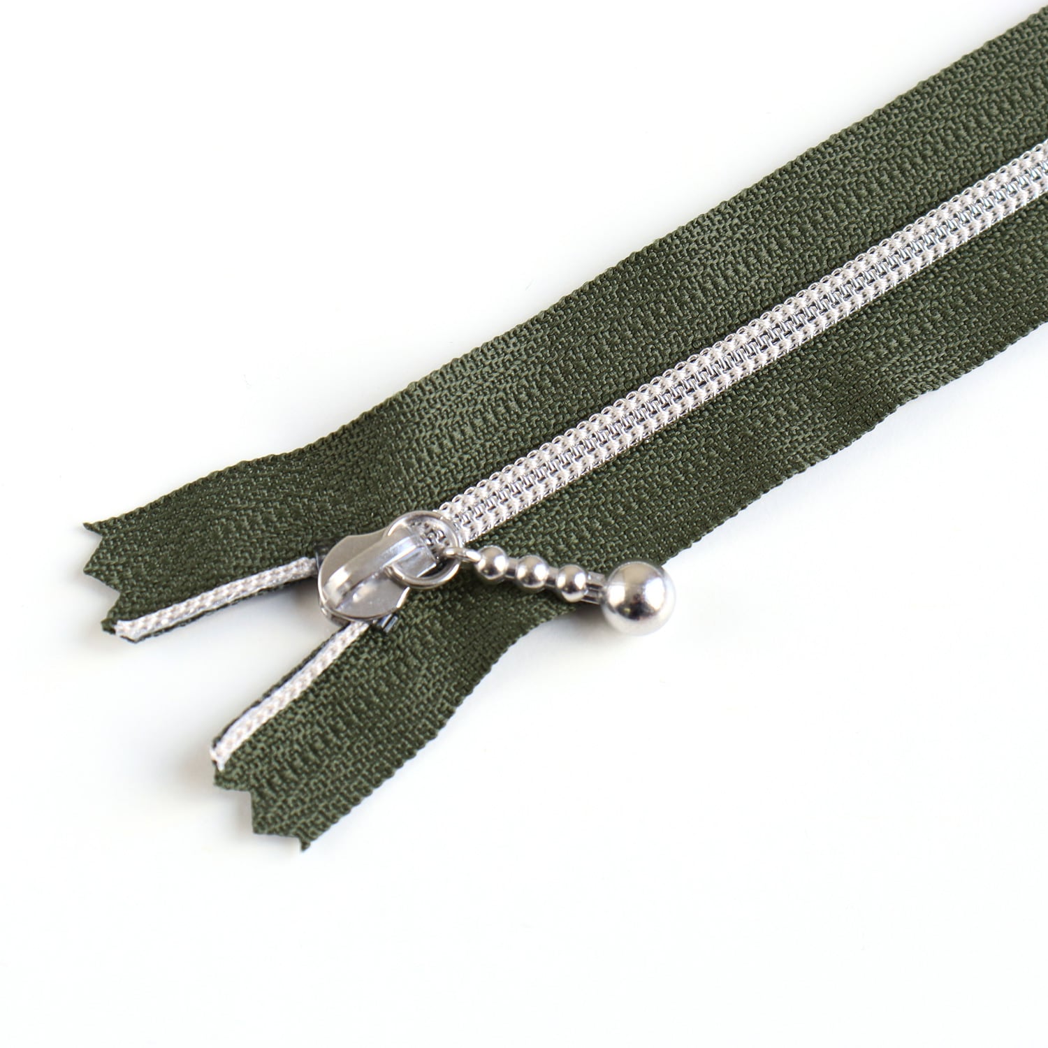 日本紐釦貿易 Y.K.K メタリオンファスナー 3C 20cmグリーン/シルバー 3本入 3CM20-4S (ご注文単位1束)【直送品】