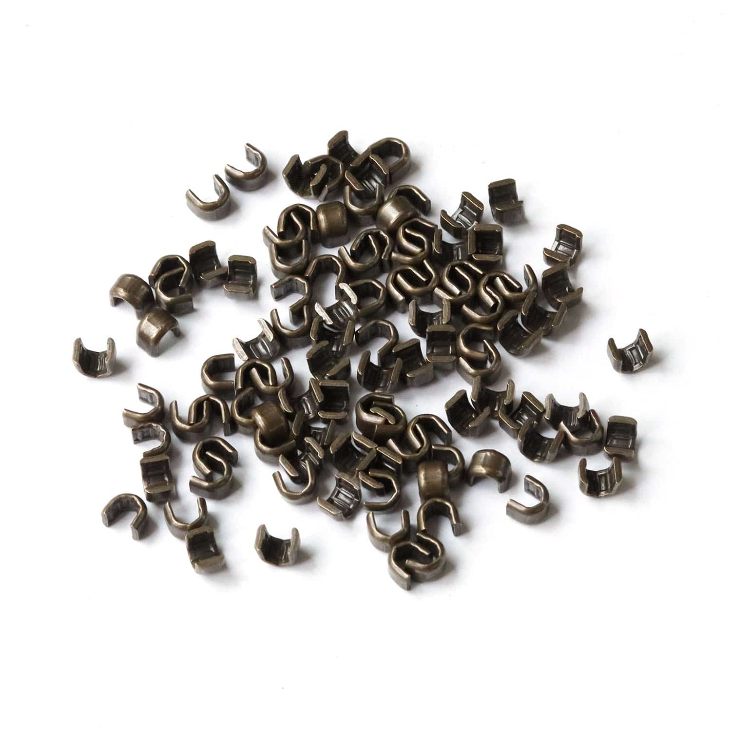 日本紐釦貿易 Y.K.K ファスナー用止め金具 上止めパーツ 50組入 金属/4~5号対応 イブシ F2-214 （ご注文単位1束）【直送品】