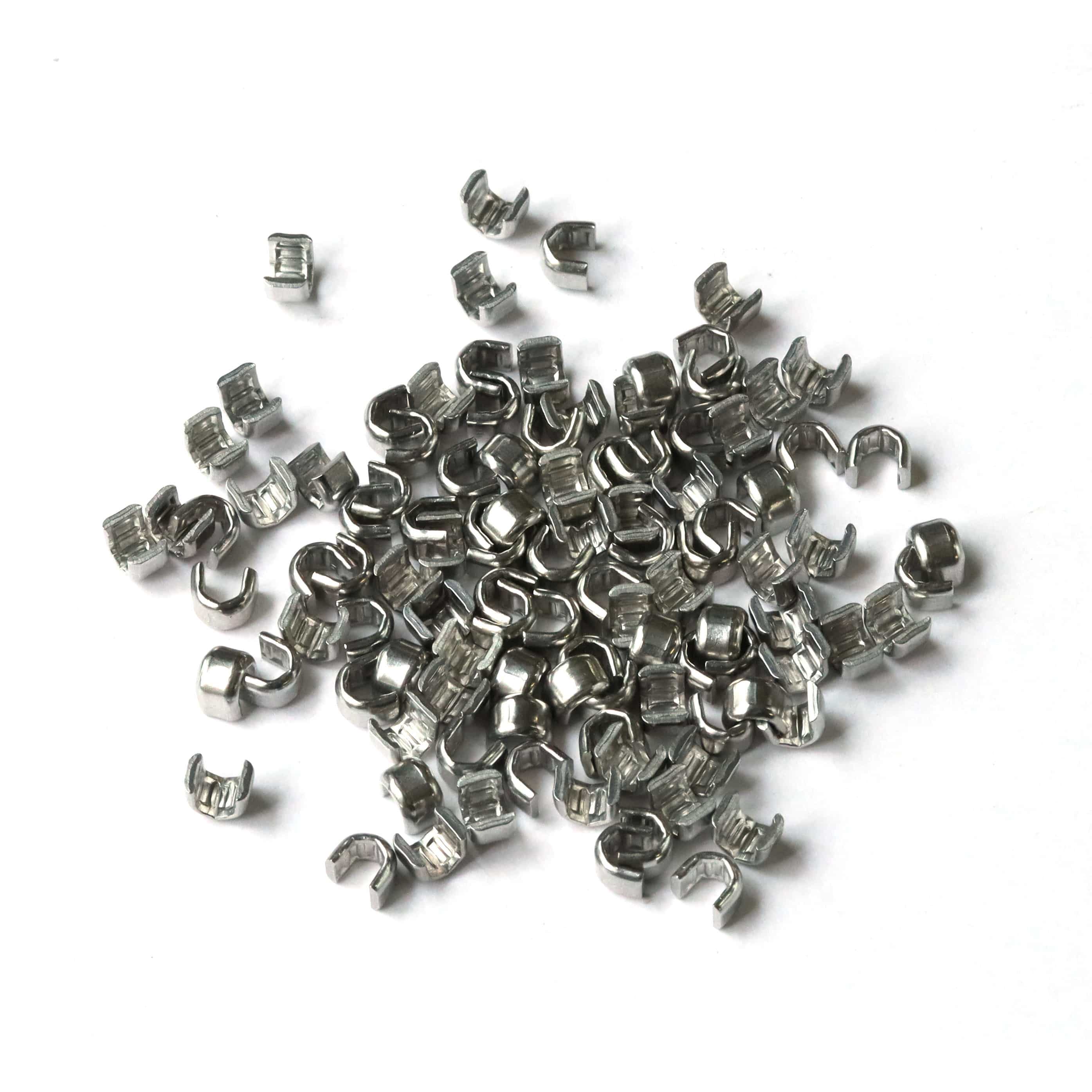 日本紐釦貿易 Y.K.K ファスナー用止め金具 上止めパーツ 50組入 金属/4~5号対応 ニッケル F2-215 （ご注文単位1束）【直送品】