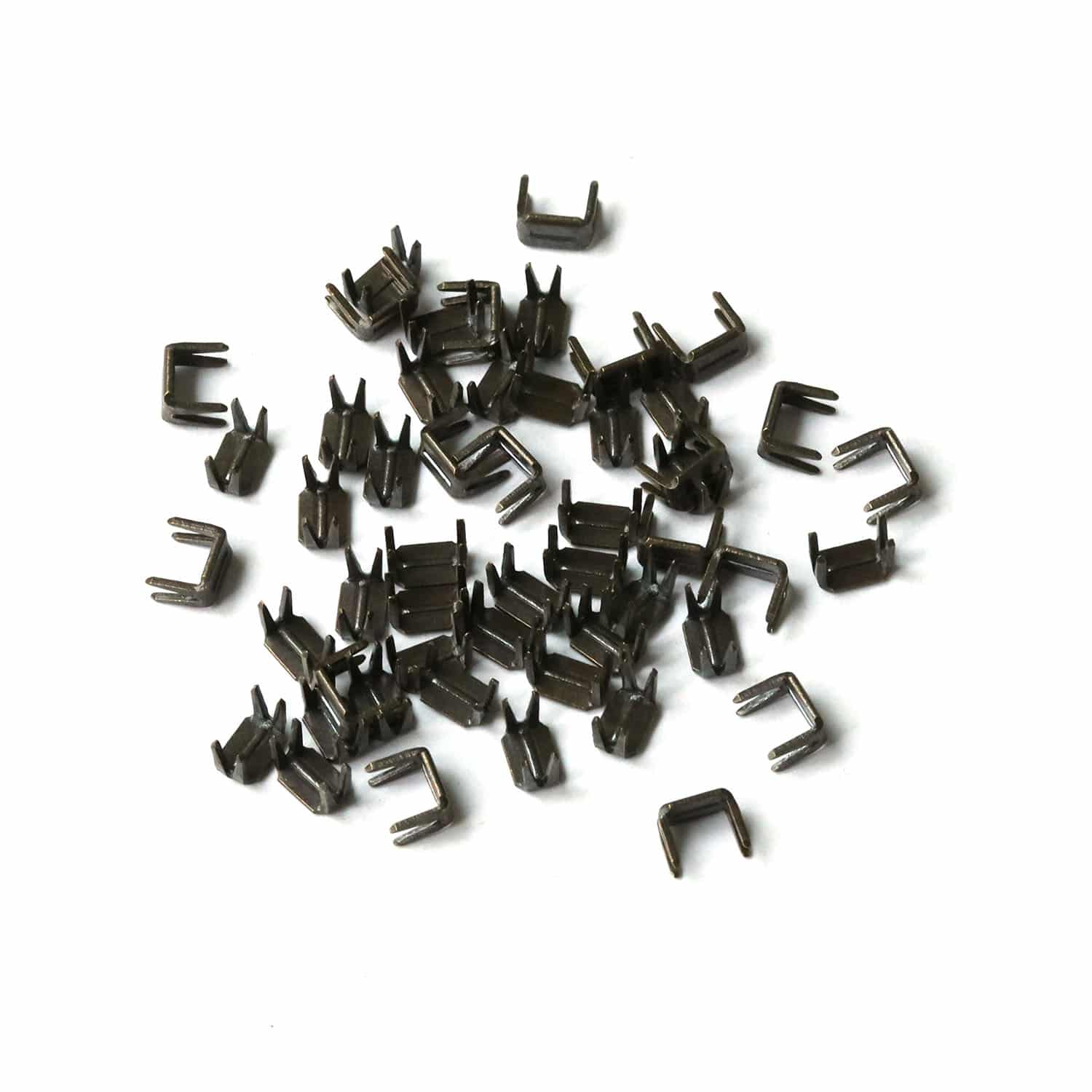 日本紐釦貿易 Y.K.K ファスナー用止め金具 下止めパーツ 50個入 金属/3号対応 イブシ F2-221 （ご注文単位1束）【直送品】