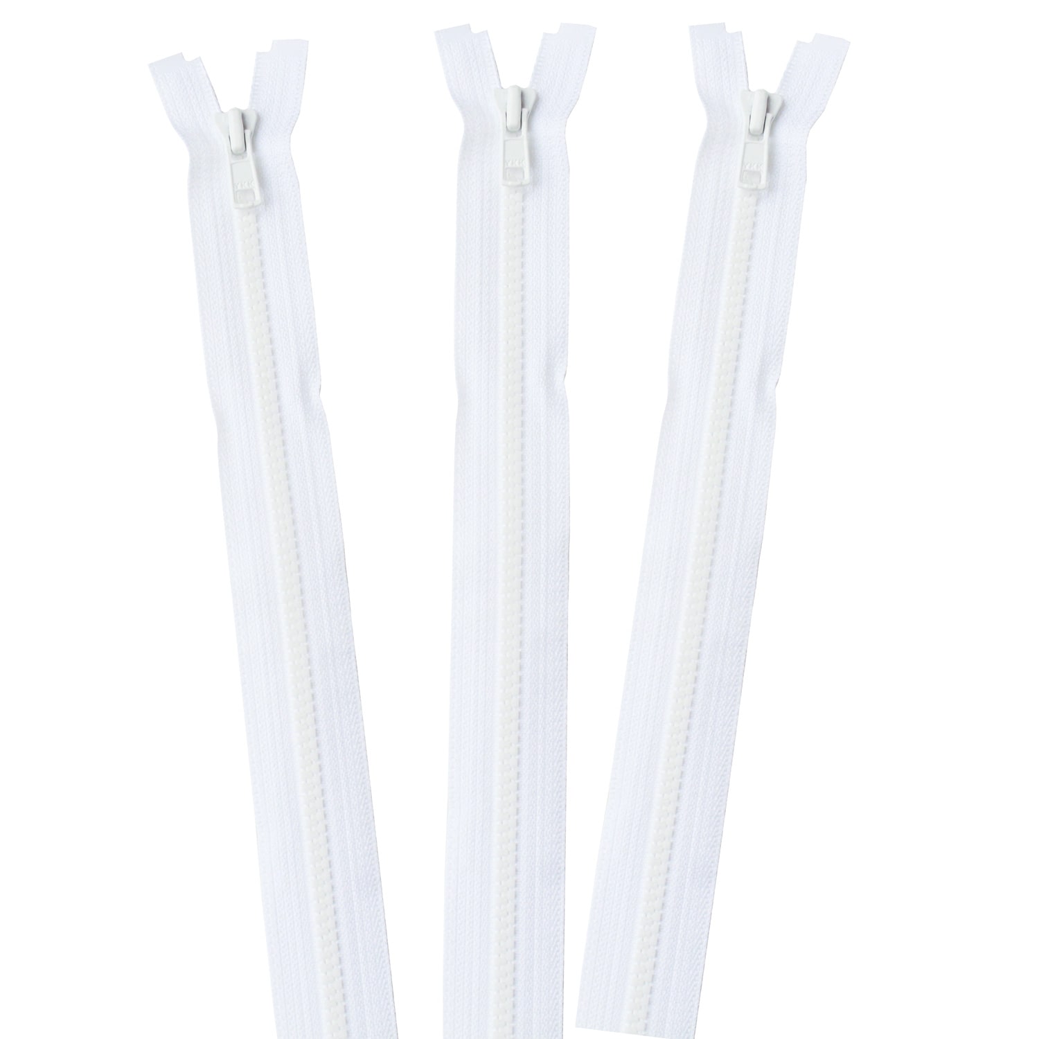 日本紐釦貿易 Y.K.K ビスロンオープンファスナー 40cm 同色3本入 col.501 白 3VS40-501 （ご注文単位1束）【直送品】