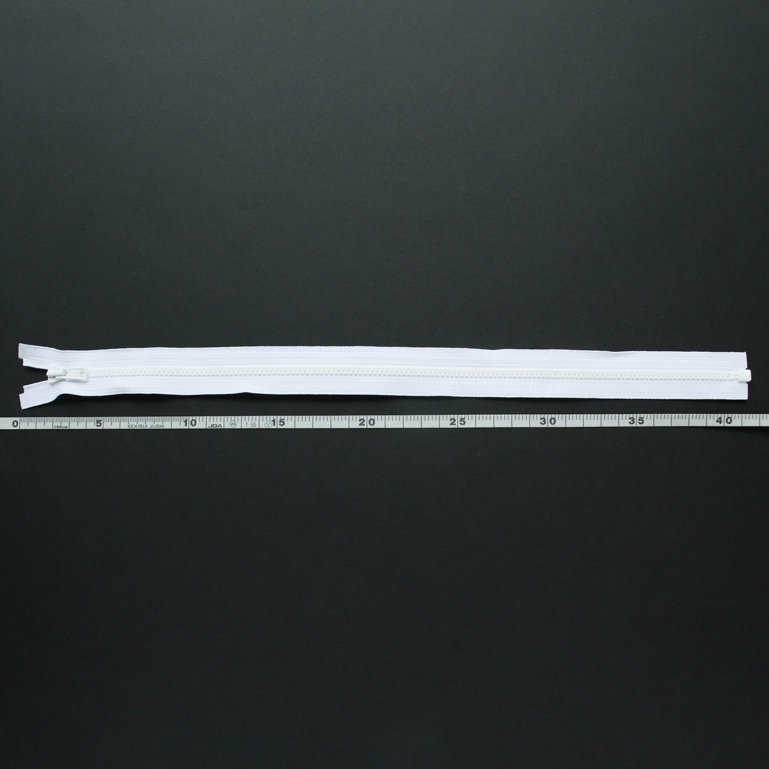 日本紐釦貿易 Y.K.K ビスロンオープンファスナー 40cm 同色3本入 col.501 白 3VS40-501 (ご注文単位1束)【直送品】