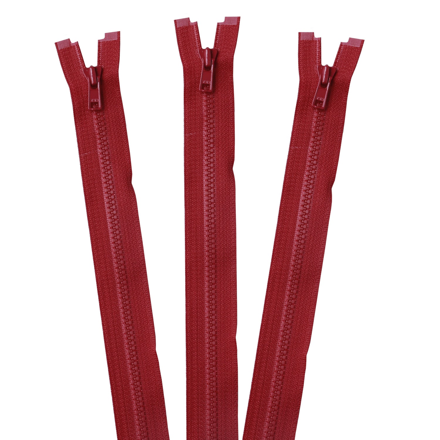 日本紐釦貿易 Y.K.K ビスロンオープンファスナー 40cm 同色3本入 col.519 赤 3VS40-519 （ご注文単位1束）【直送品】