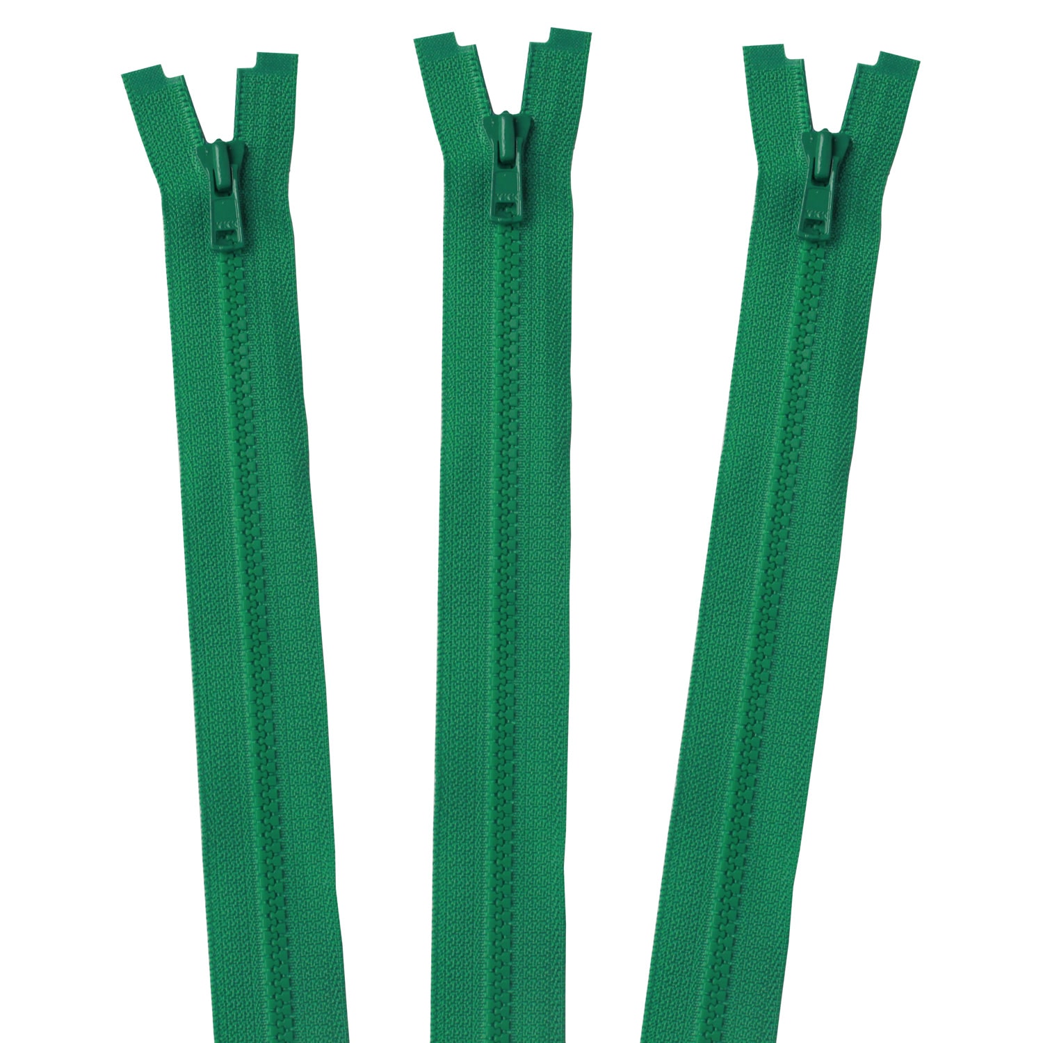 日本紐釦貿易 Y.K.K ビスロンオープンファスナー 40cm 同色3本入 col.540 緑 3VS40-540 （ご注文単位1束）【直送品】