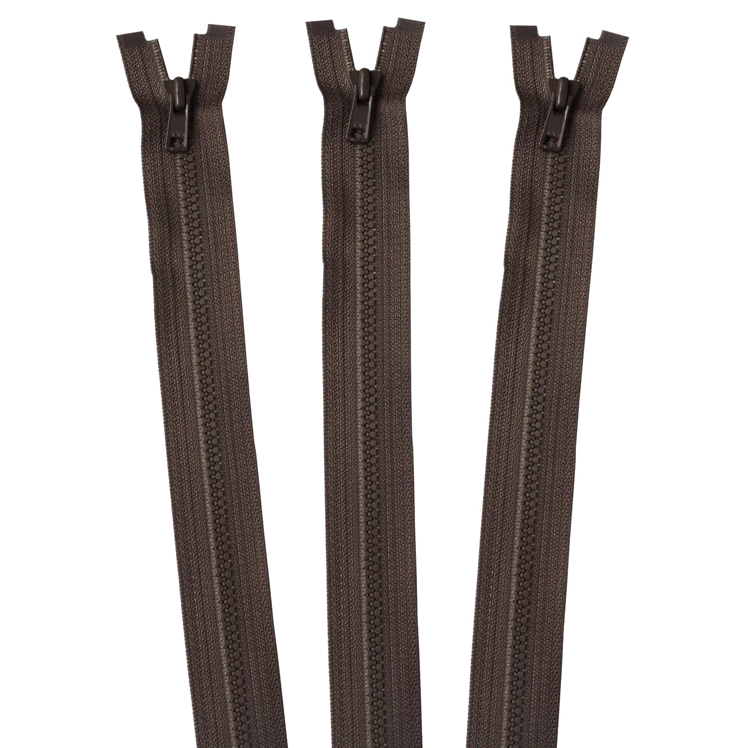 日本紐釦貿易 Y.K.K ビスロンオープンファスナー 40cm 同色3本入 col.570 こげ茶 3VS40-570 （ご注文単位1束）【直送品】