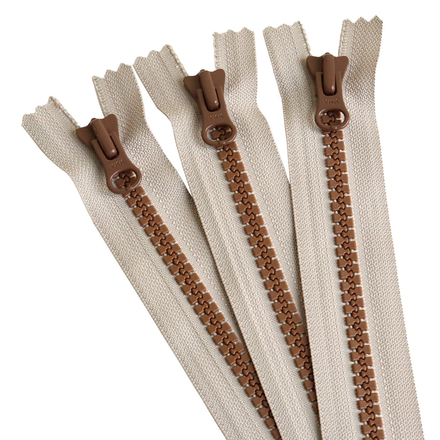 日本紐釦貿易 Y.K.K 8ビスロンファスナー 40cm ライトグレー×ブラウン 8VSC40-CO5 （ご注文単位1束）【直送品】