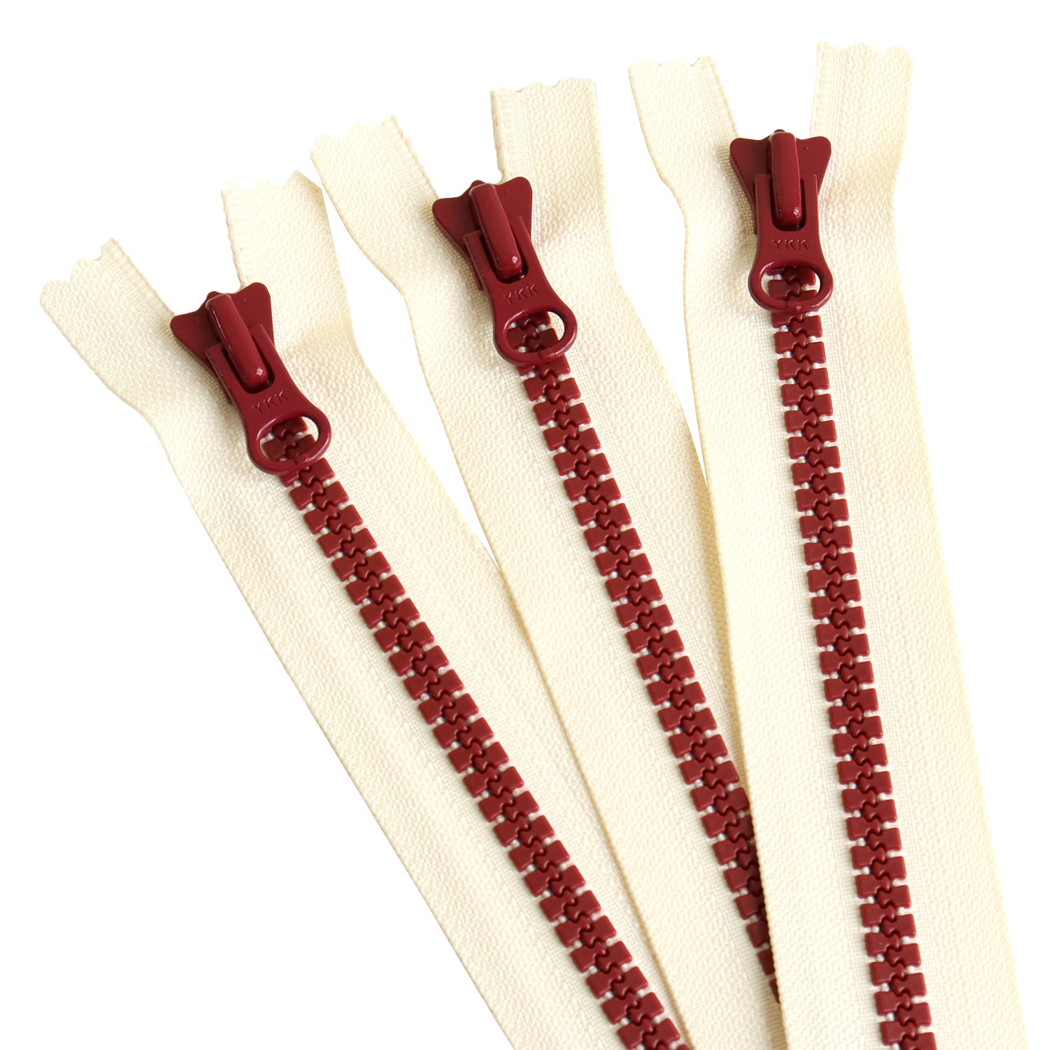 日本紐釦貿易 Y.K.K 8ビスロンファスナー 40cm 生成×エンジ 8VSC40-CO6 （ご注文単位1束）【直送品】