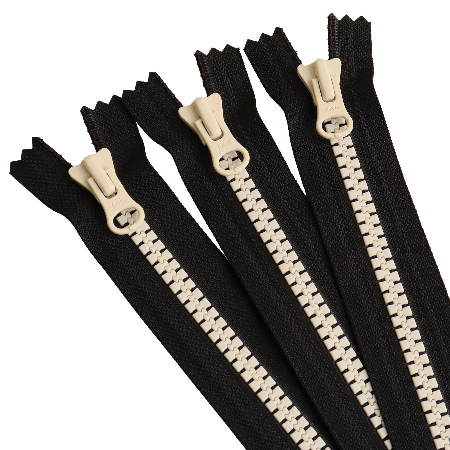 日本紐釦貿易 Y.K.K 8ビスロンファスナー 20cm ブラック×ホワイト 8VSC20-CO1 （ご注文単位1束）【直送品】