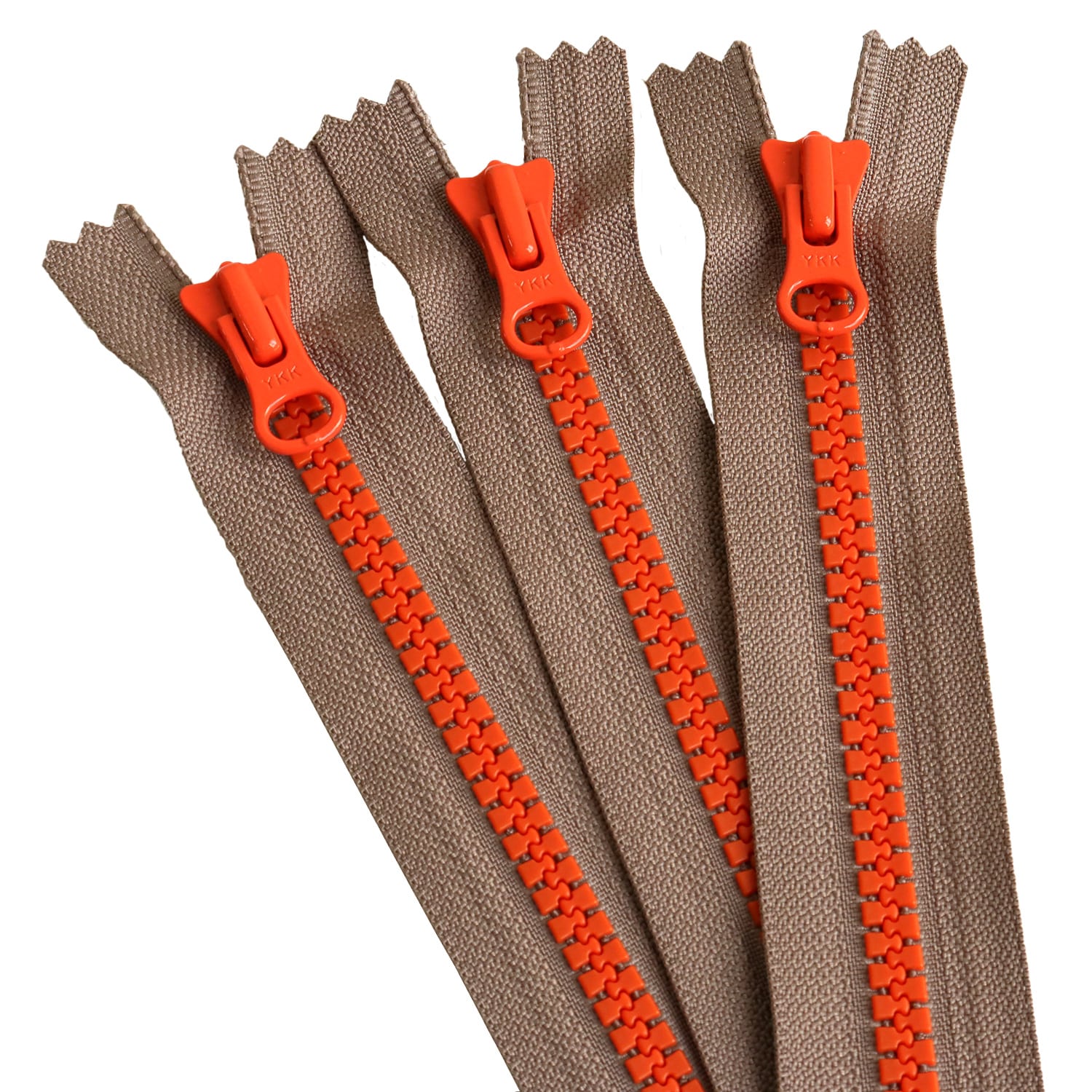 日本紐釦貿易 Y.K.K 8ビスロンファスナー 20cm グレー×オレンジ 8VSC20-CO3 （ご注文単位1束）【直送品】