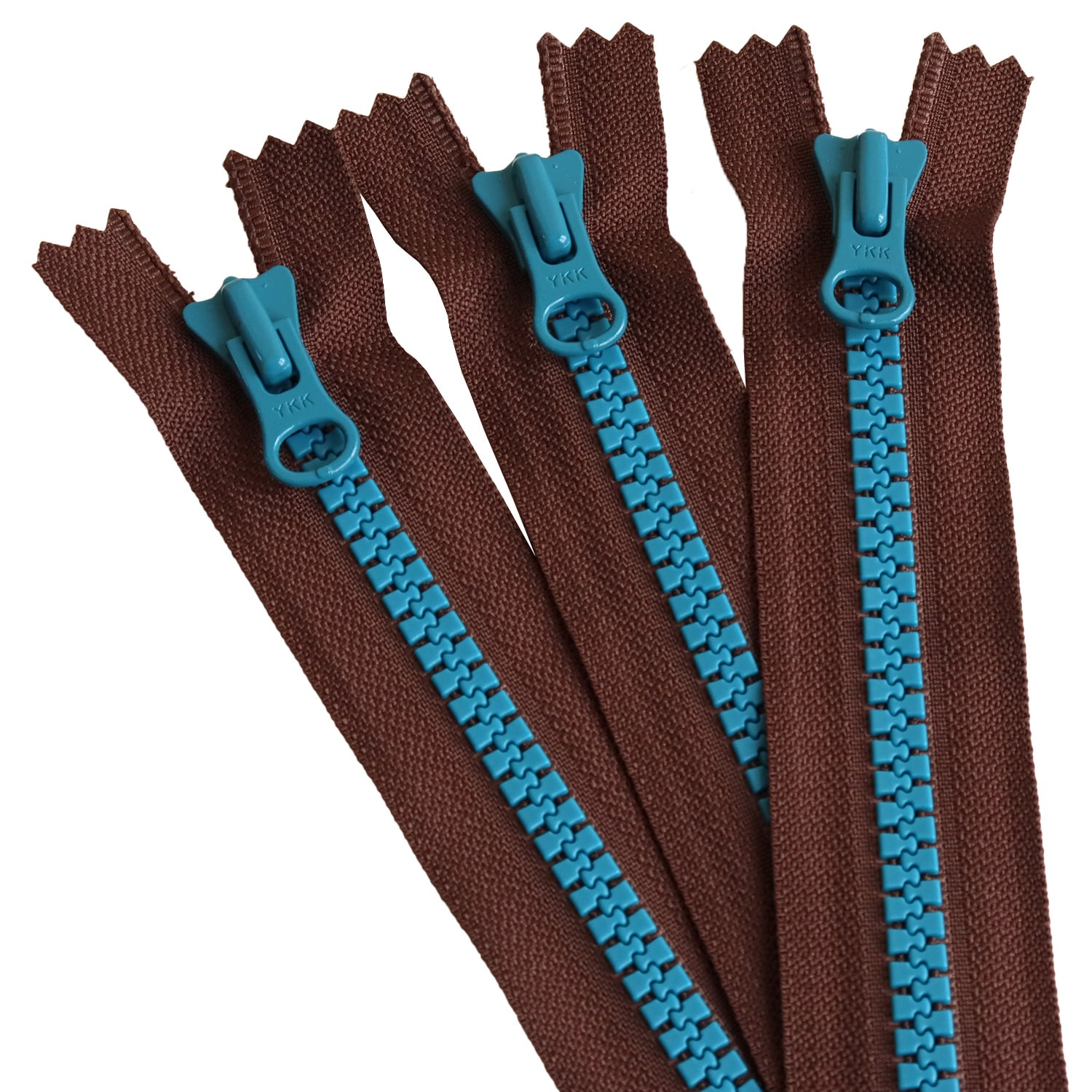 日本紐釦貿易 Y.K.K 8ビスロンファスナー 20cm ブラウン×ブルー 8VSC20-CO8 （ご注文単位1束）【直送品】