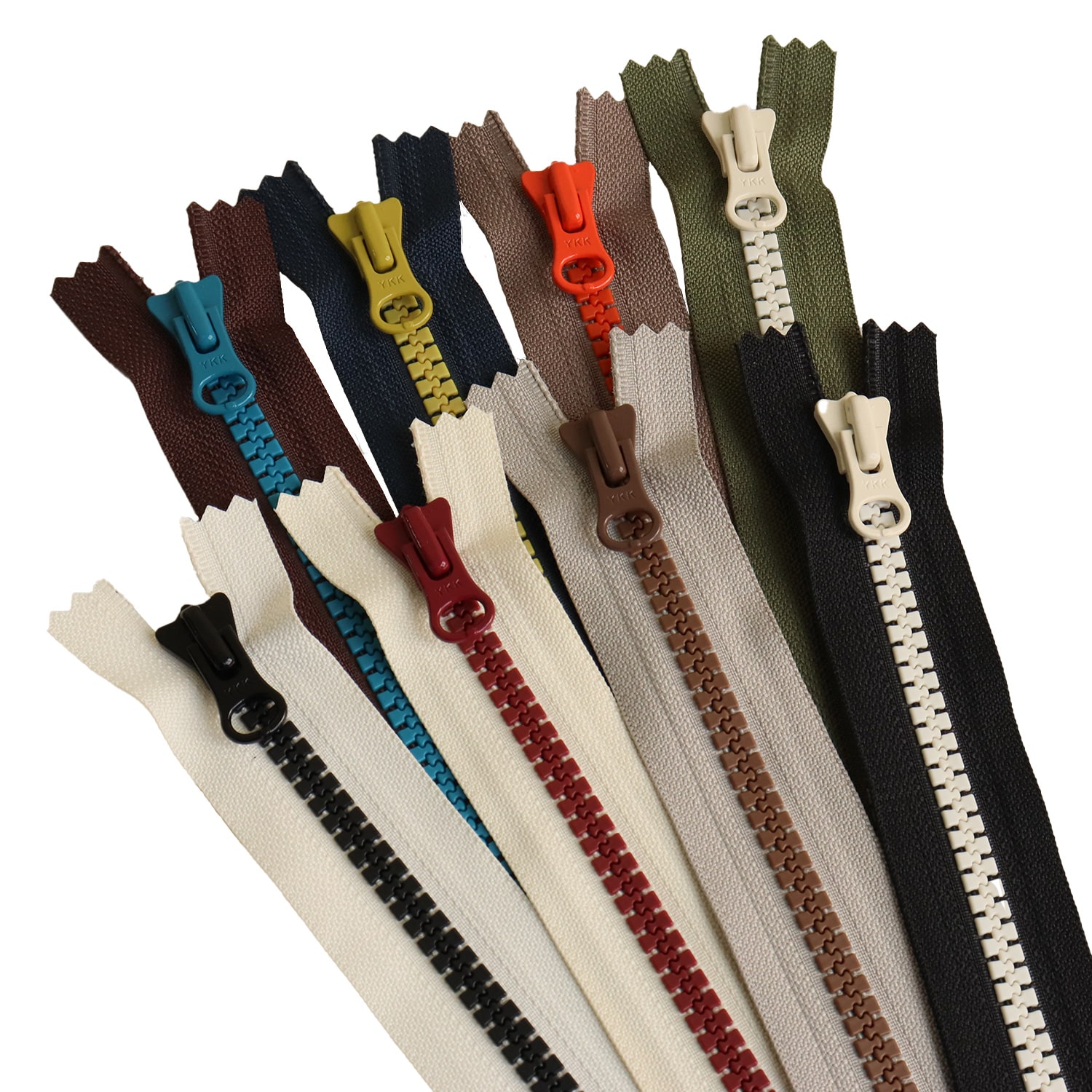 日本紐釦貿易 Y.K.K 8ビスロンファスナー 8色セット 40cm MIX 8VSC40-8MIX （ご注文単位1束）【直送品】