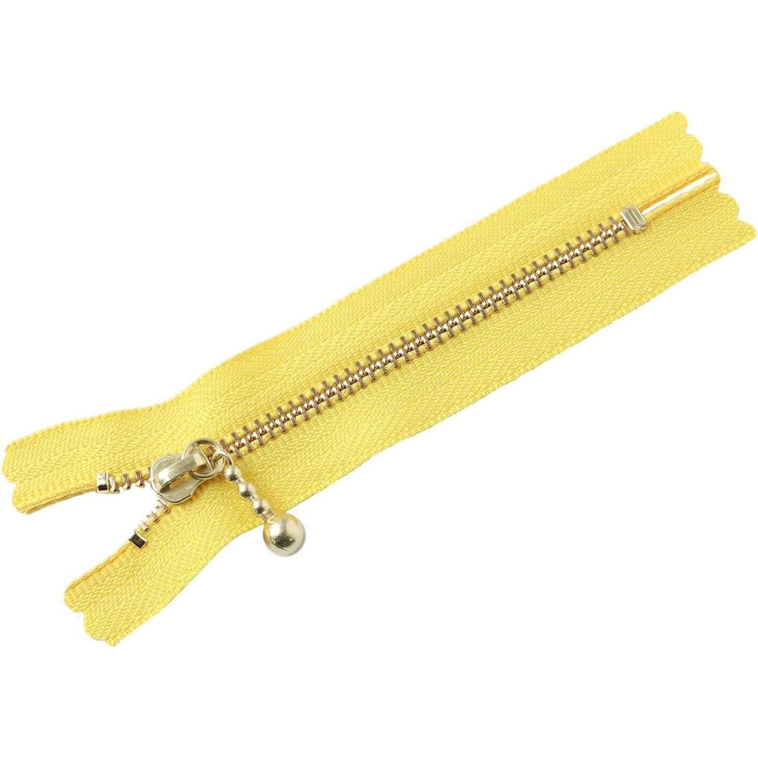 日本紐釦貿易 Y.K.K 玉付ファスナー ゴールド 10cm 10本 レモンイエロー 3G10-131 （ご注文単位1束）【直送品】
