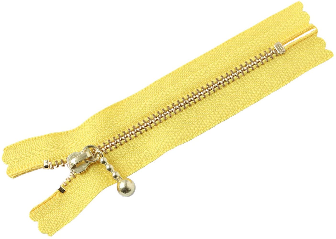 日本紐釦貿易 Y.K.K 玉付ファスナー ゴールド 10cm 10本 レモンイエロー 3G10-131 (ご注文単位1束)【直送品】