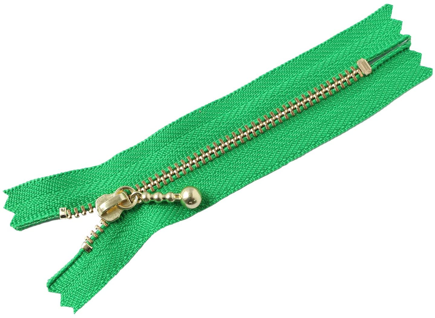 日本紐釦貿易 Y.K.K 玉付ファスナー ゴールド 10cm 10本 グリーン 3G10-151 (ご注文単位1束)【直送品】