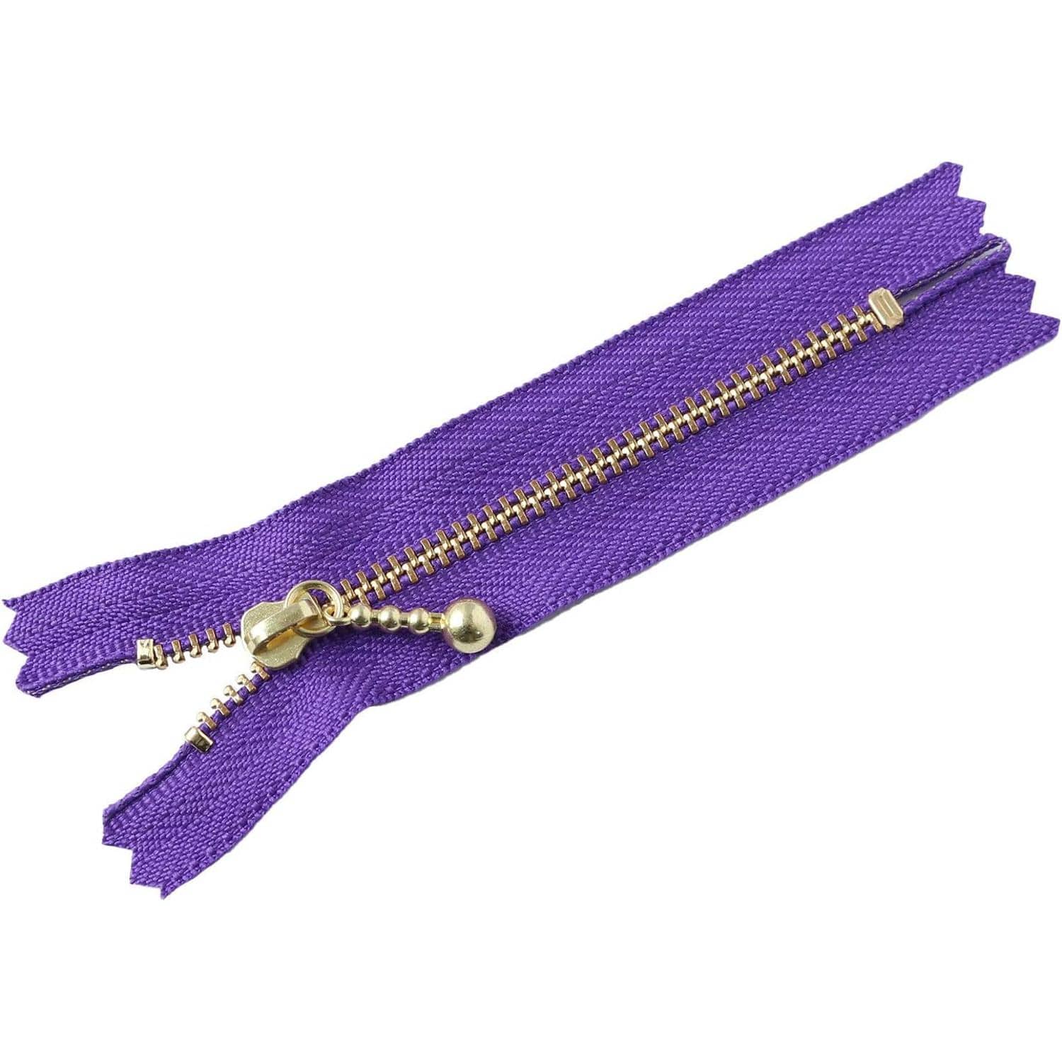 日本紐釦貿易 Y.K.K 玉付ファスナー ゴールド 10cm 10本 パープル 3G10-218 (ご注文単位1束)【直送品】