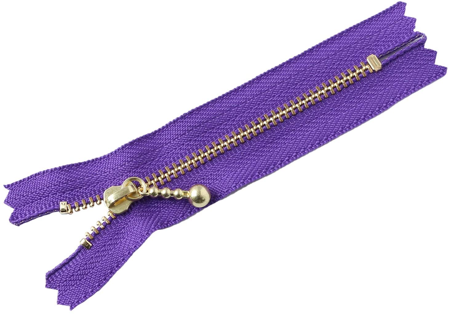 日本紐釦貿易 Y.K.K 玉付ファスナー ゴールド 10cm 10本 パープル 3G10-218 (ご注文単位1束)【直送品】
