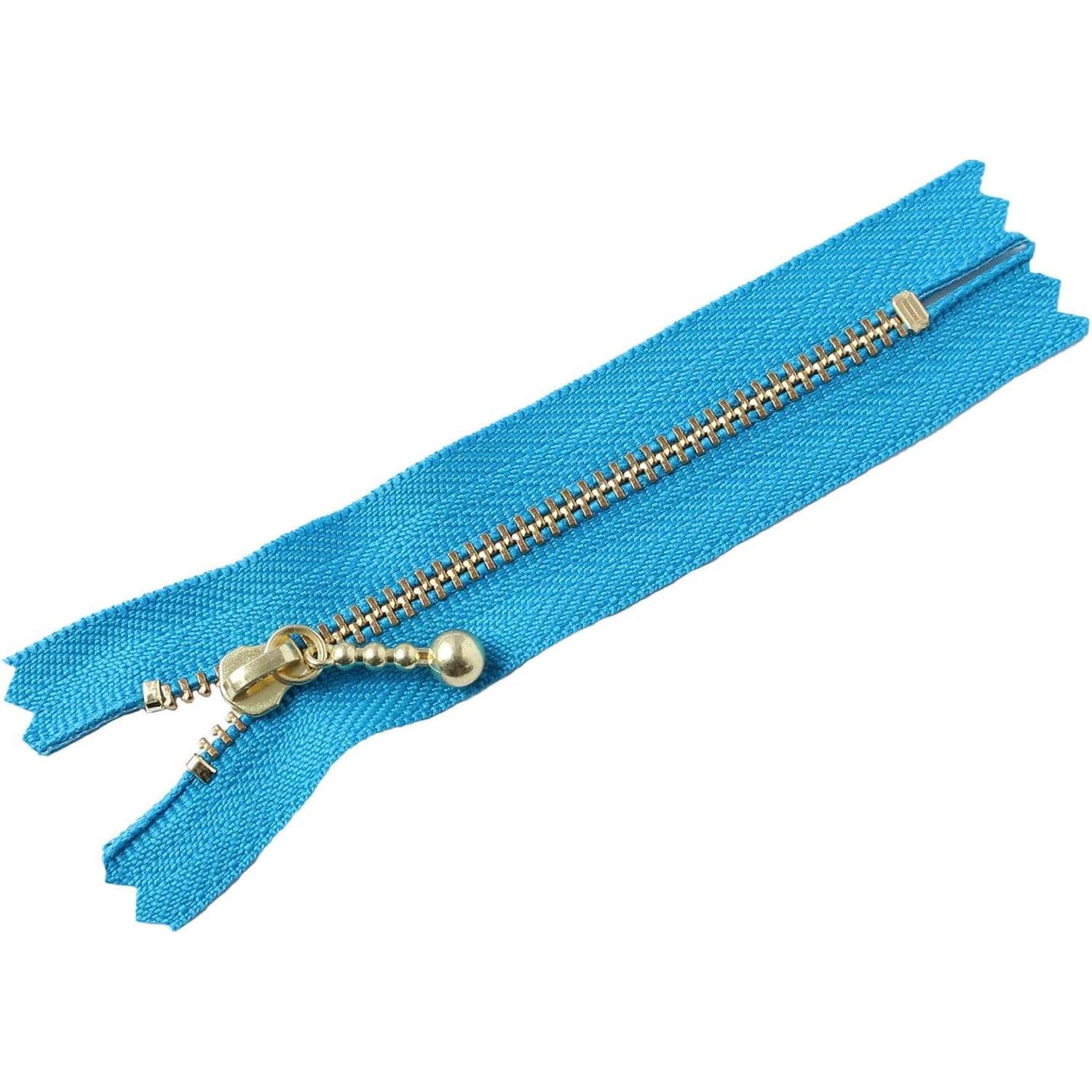 日本紐釦貿易 Y.K.K 玉付ファスナー ゴールド 10cm 10本 コバルトブルー 3G10-549 (ご注文単位1束)【直送品】