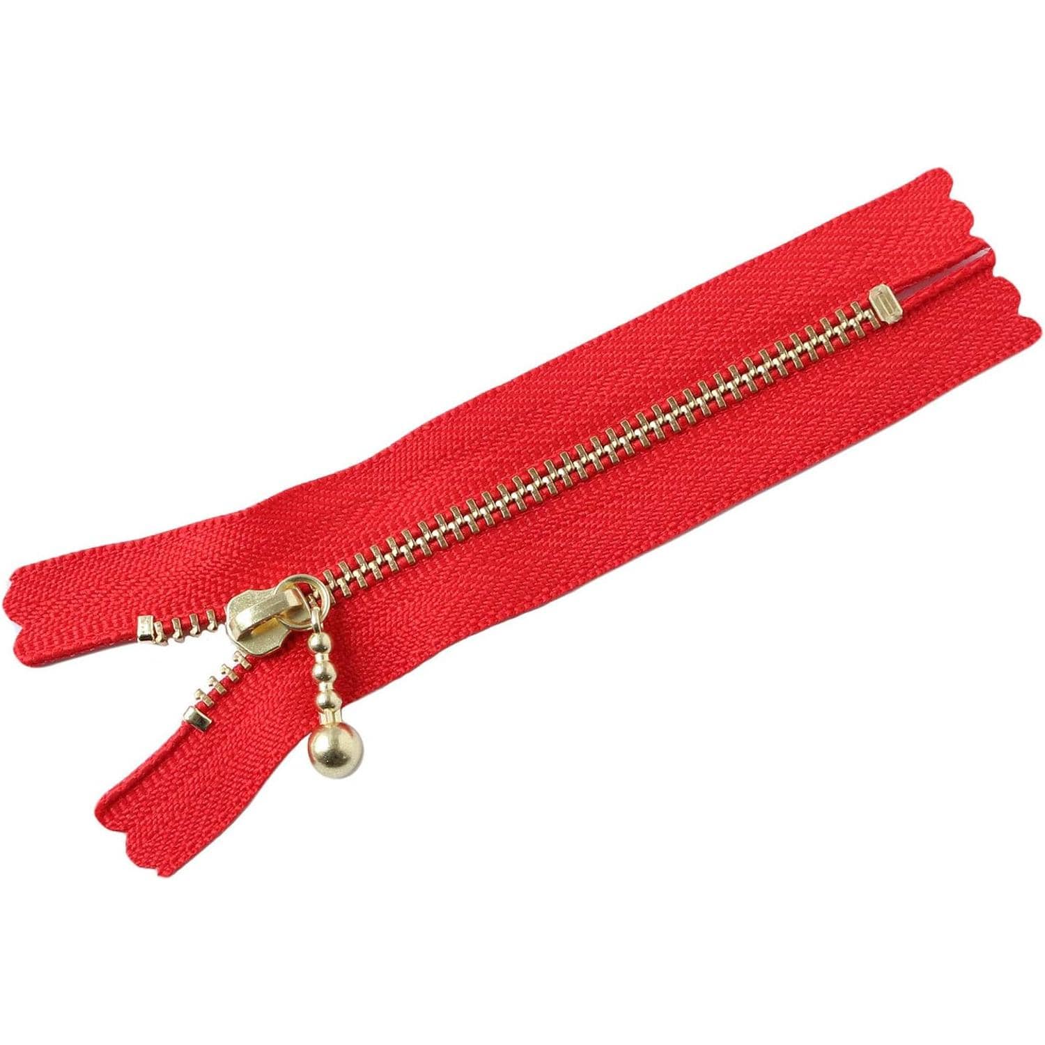 日本紐釦貿易 Y.K.K 玉付ファスナー ゴールド 10cm 10本 コーラルレッド 3G10-820 (ご注文単位1束)【直送品】