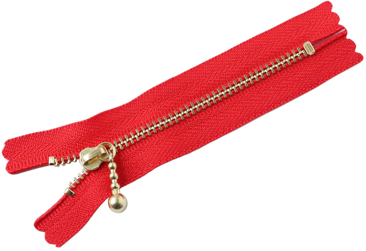 日本紐釦貿易 Y.K.K 玉付ファスナー ゴールド 10cm 10本 コーラルレッド 3G10-820 （ご注文単位1束）【直送品】