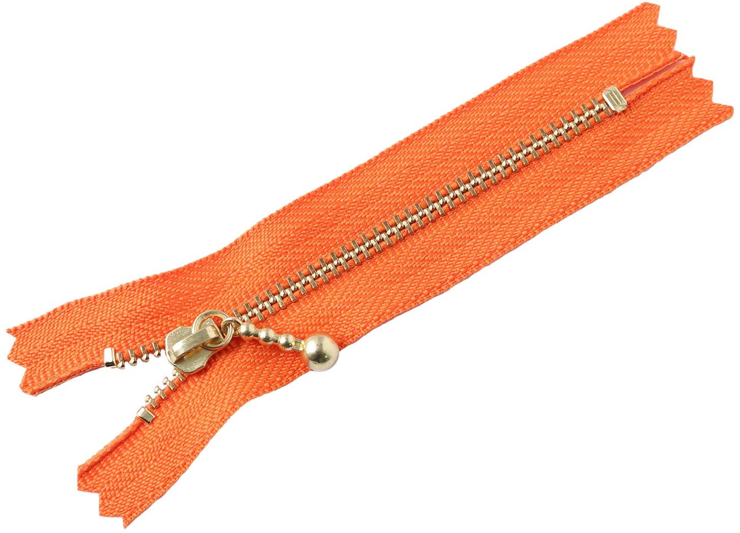 日本紐釦貿易 Y.K.K 玉付ファスナー ゴールド 10cm 10本 オレンジ 3G10-849 (ご注文単位1束)【直送品】