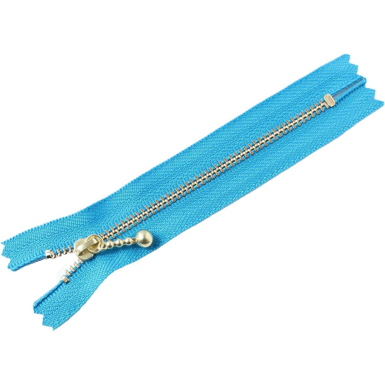 日本紐釦貿易 Y.K.K 玉付ファスナー ゴールド 12cm 10本 コバルトブルー 3G12-549 (ご注文単位1束)【直送品】